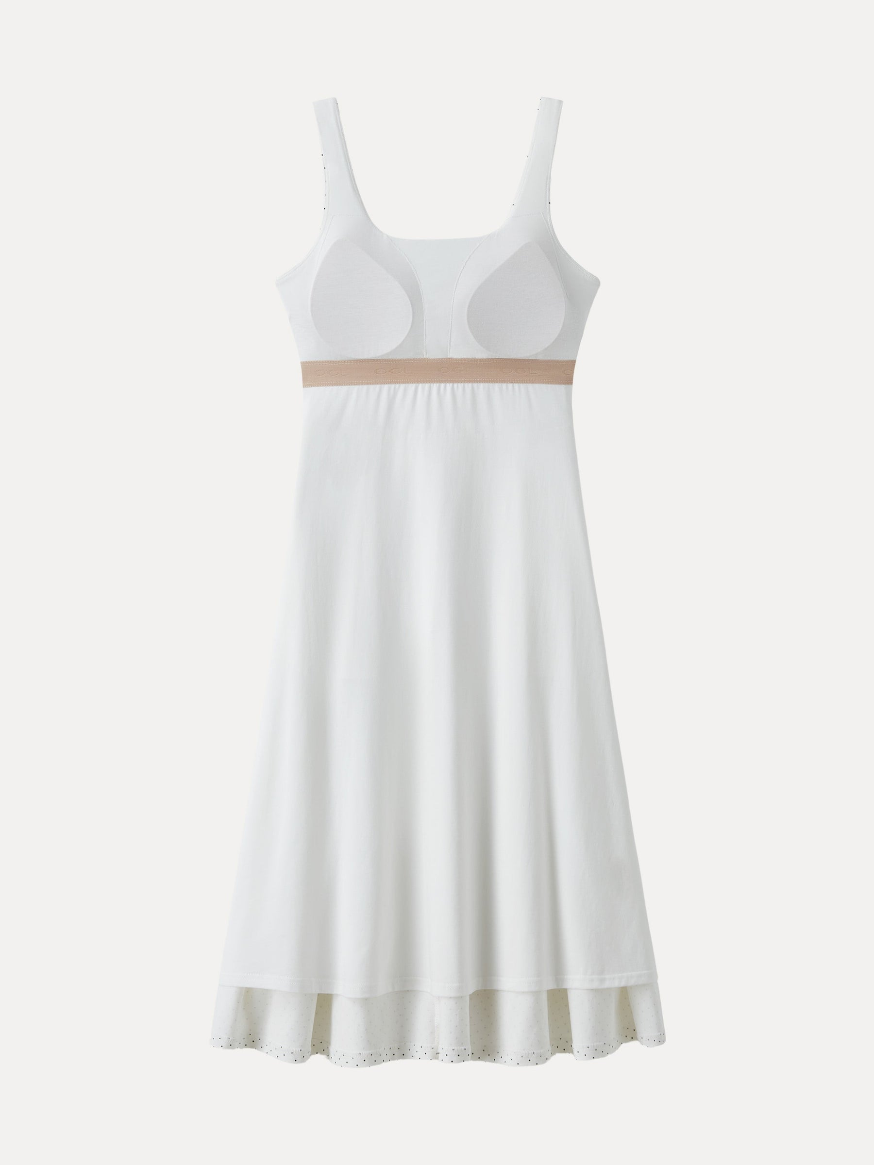 Stretch Cotton Polka Dot Square Neck Midi Bra Dress with Pockets Limited Edition