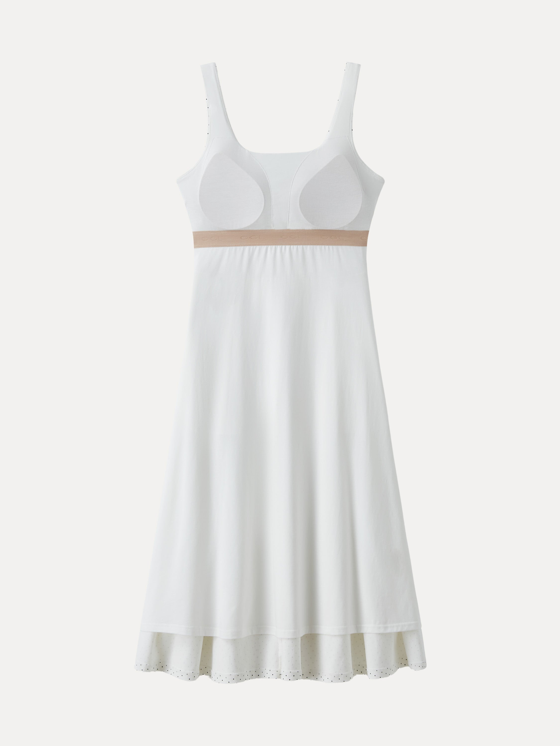 Stretch Cotton Polka Dot Square Neck Midi Bra Dress with Pockets Limited Edition