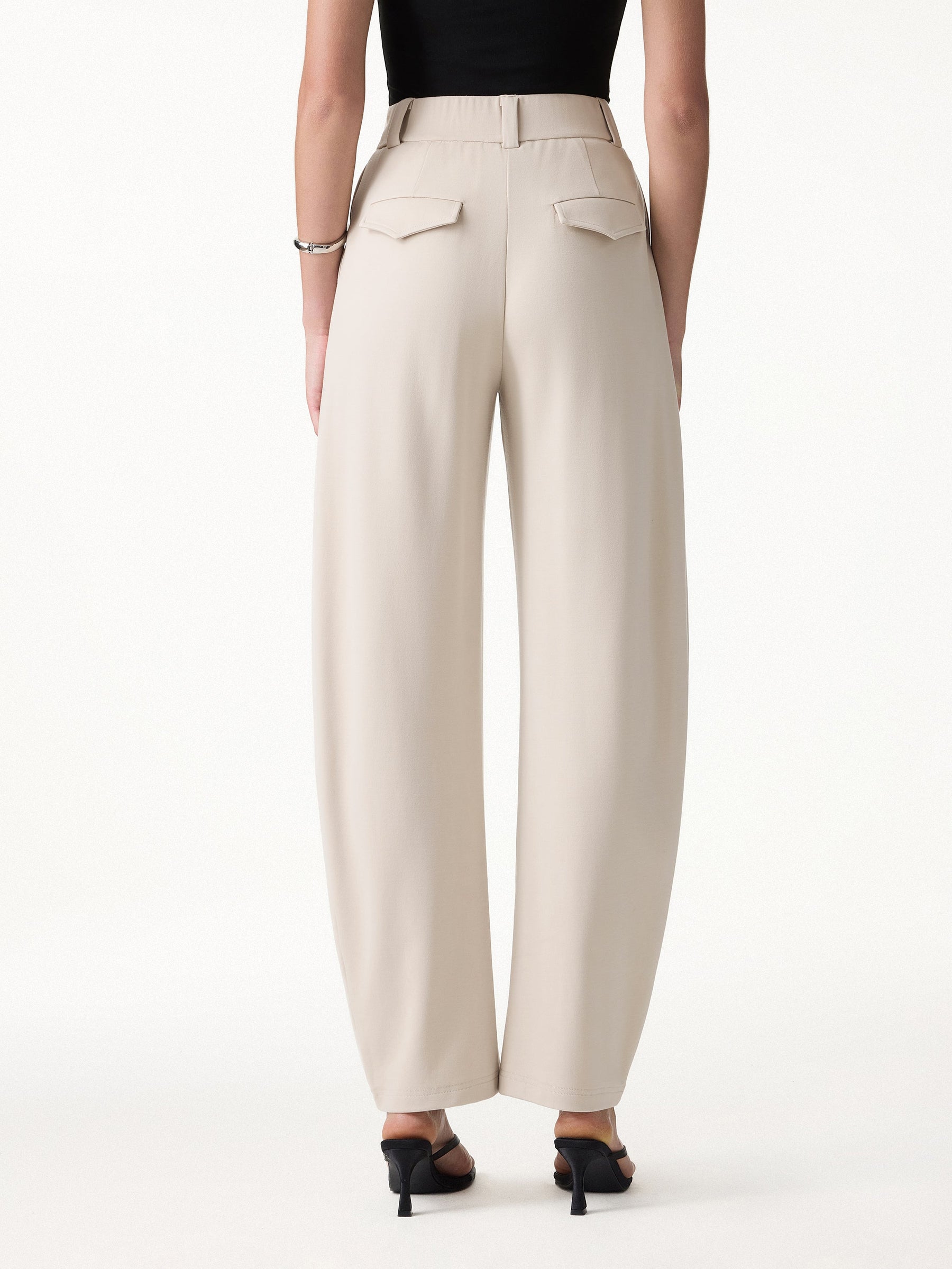 CoolTouch Stretch Ponte High Rise Cropped Barrel Pants