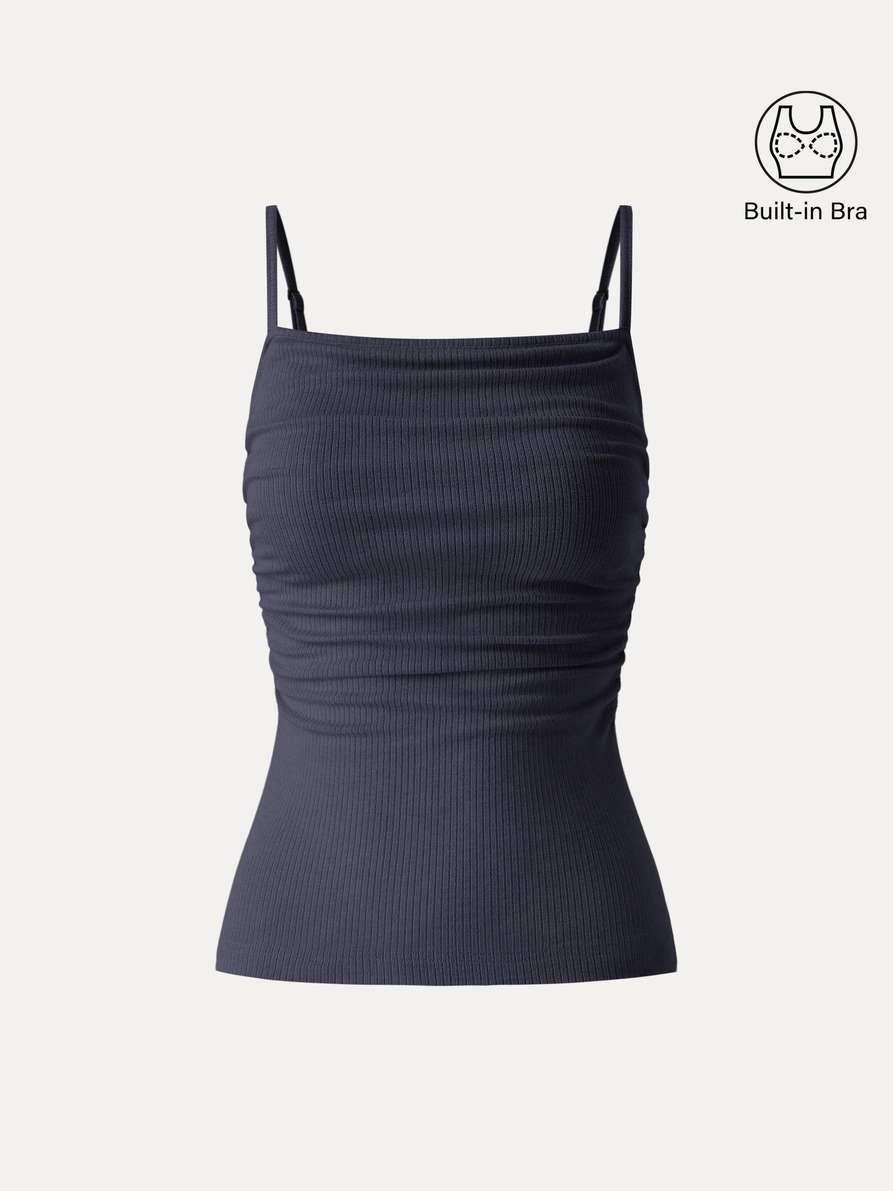Soft Textured Adjustable Spaghetti Bra Tank