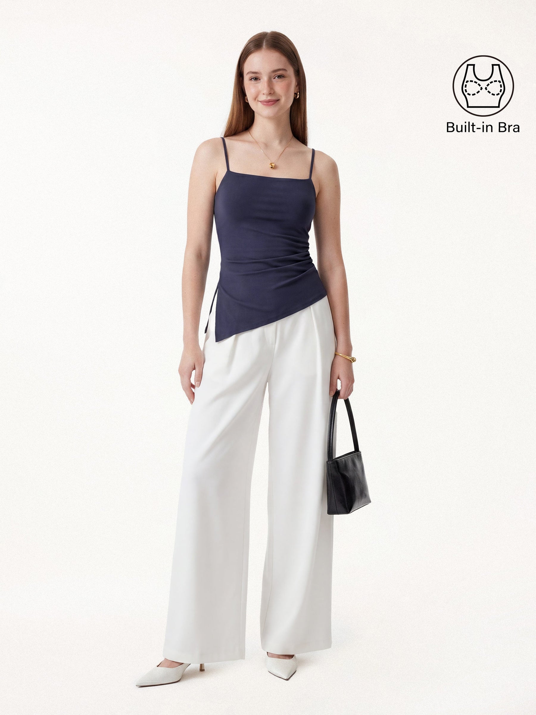Spaghetti Bra Top with Side Slit