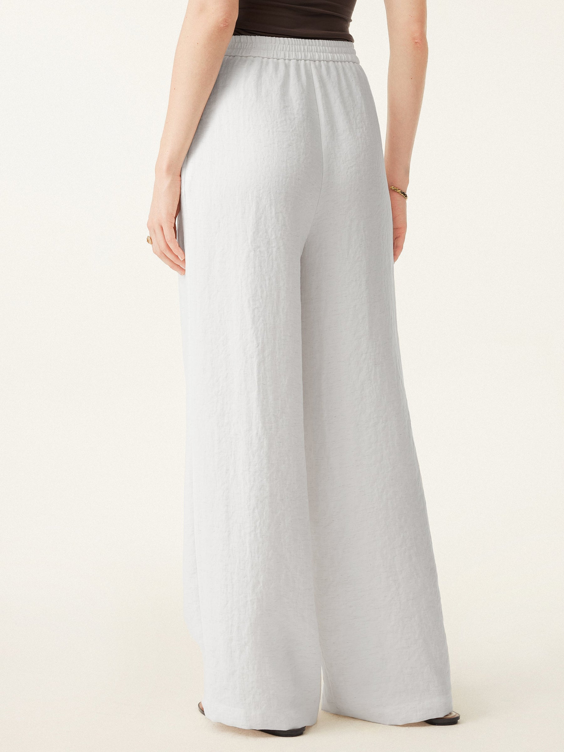 Breezy Linen-Like Mid Rise Wide Leg Pant with Pockets