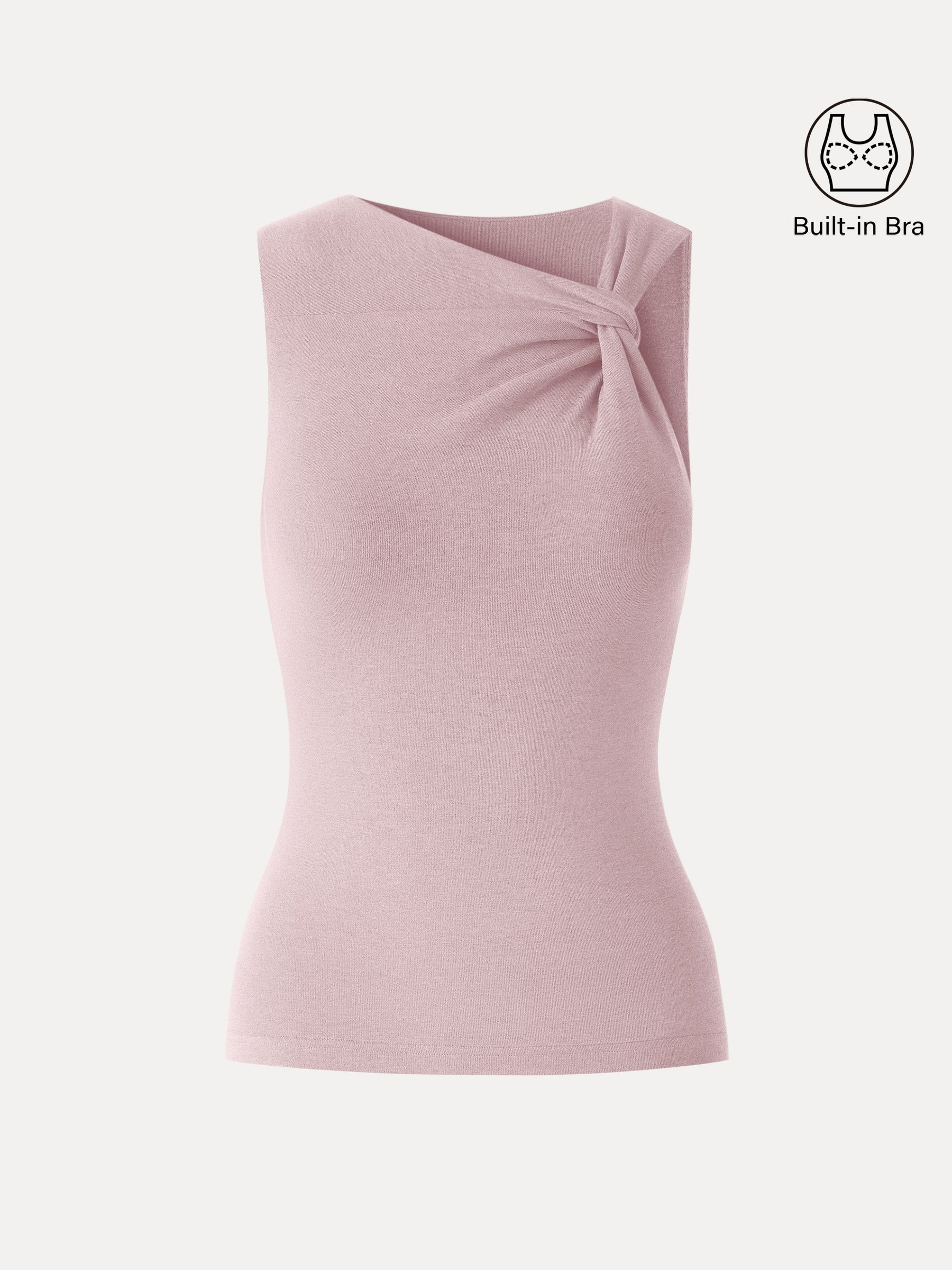 Sweat-Wicking Asymmetrical Neck Knotted Bra Tank