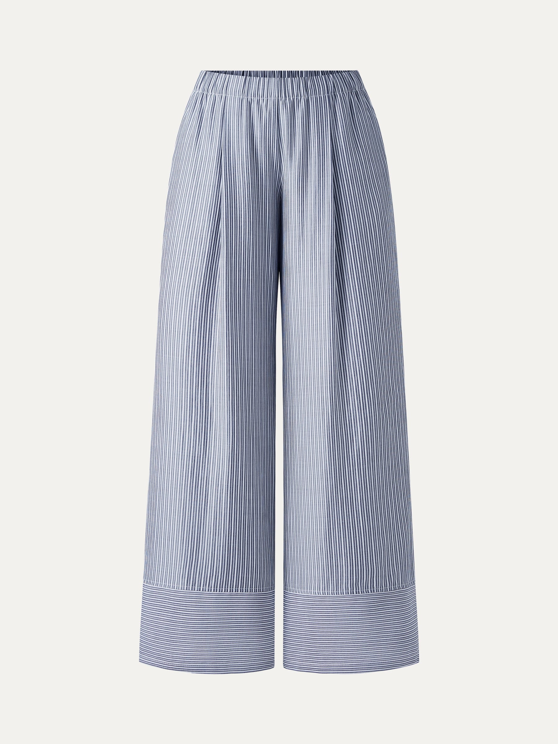 Summer Poplin High-Rise Wide Leg Pants with Pockets