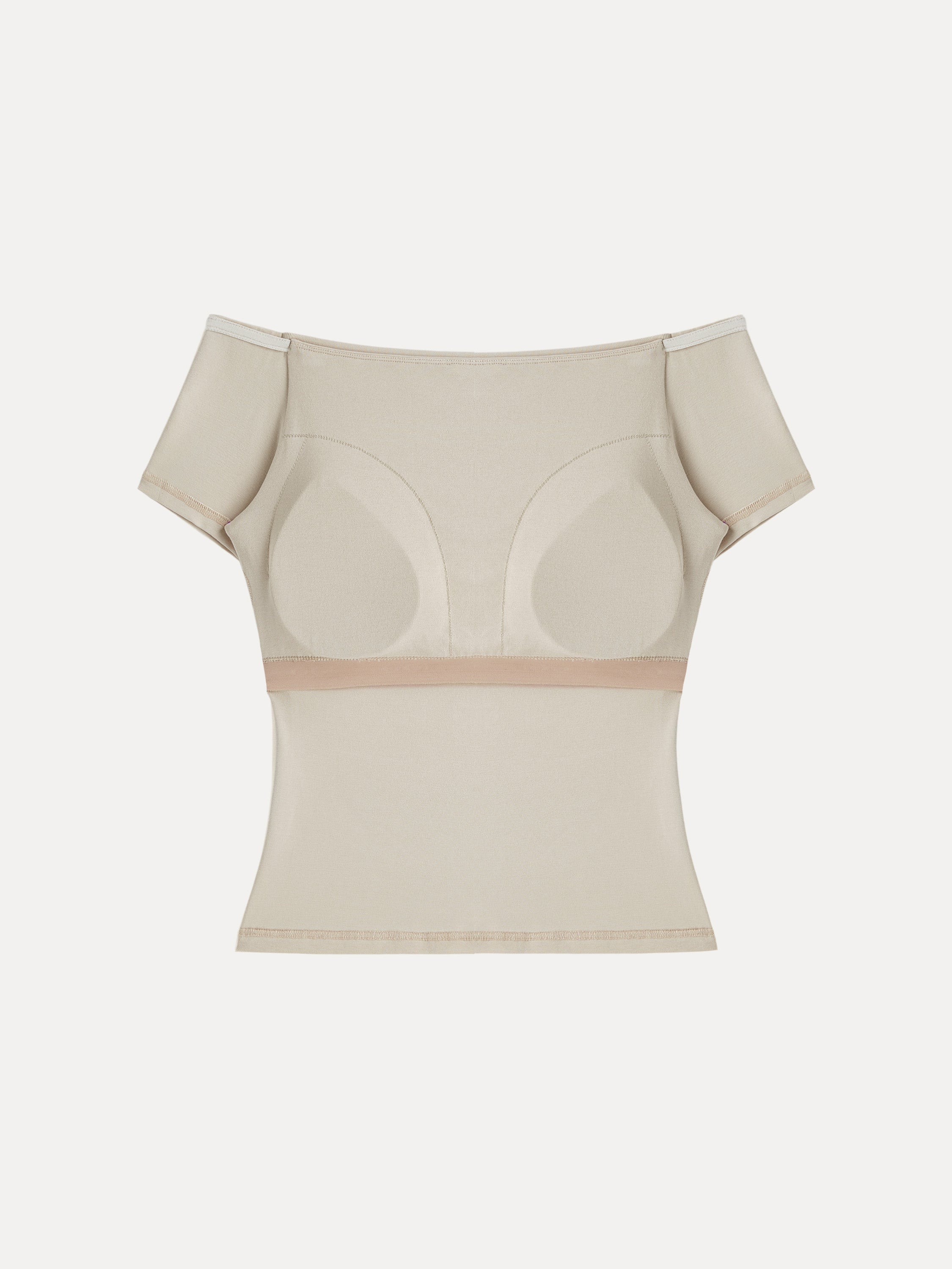Cotton Lyocell Non-Slip Off-the-Shoulder Bra Top