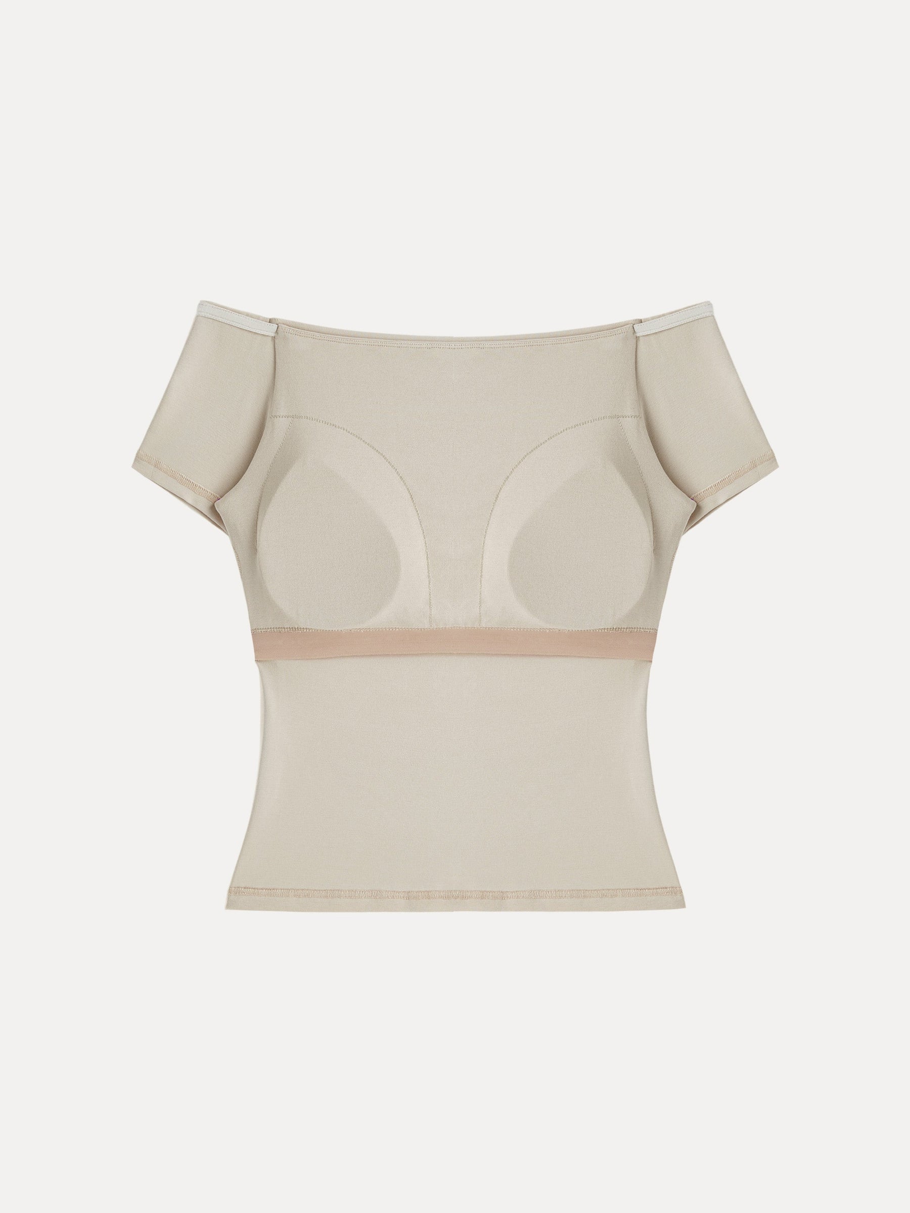 Cotton Lyocell Non-Slip Off-the-Shoulder Bra Top