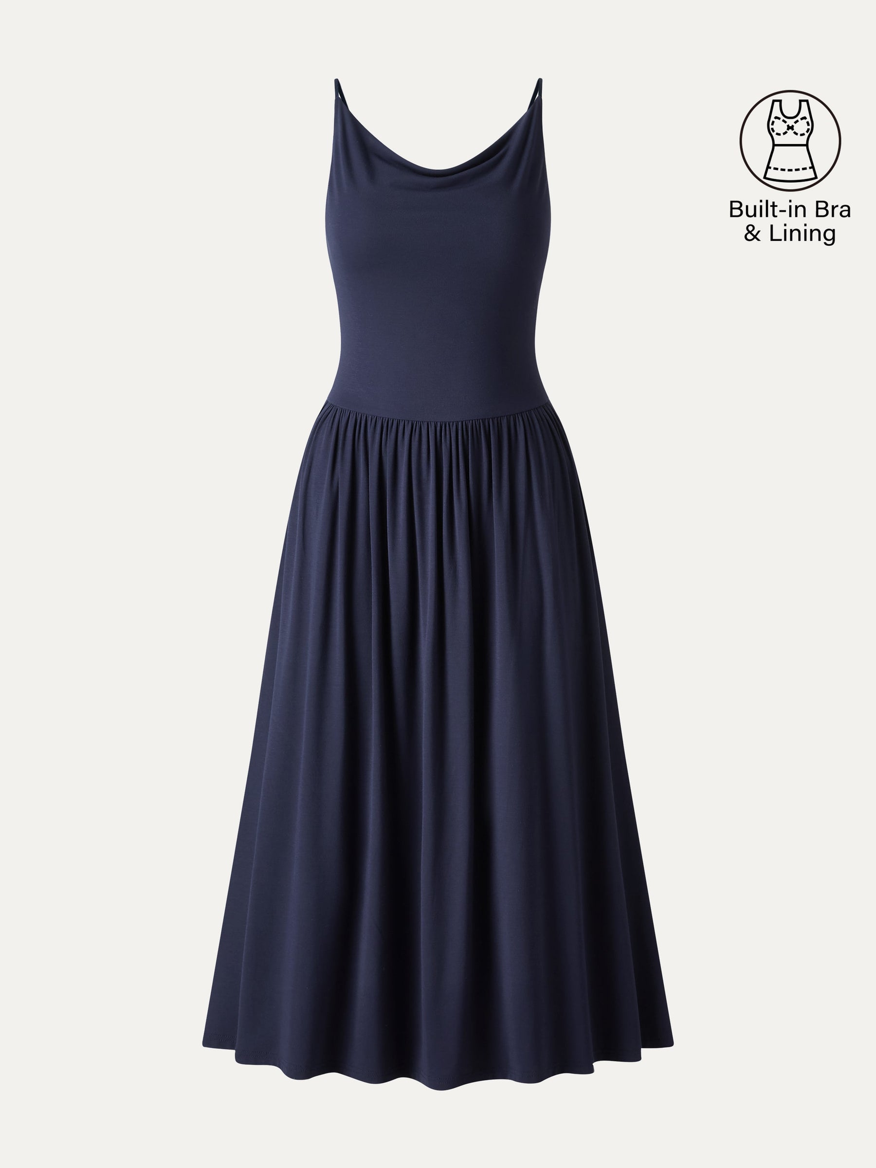 SkinKiss Cowl Neck Open-Back Midi Bra Dress