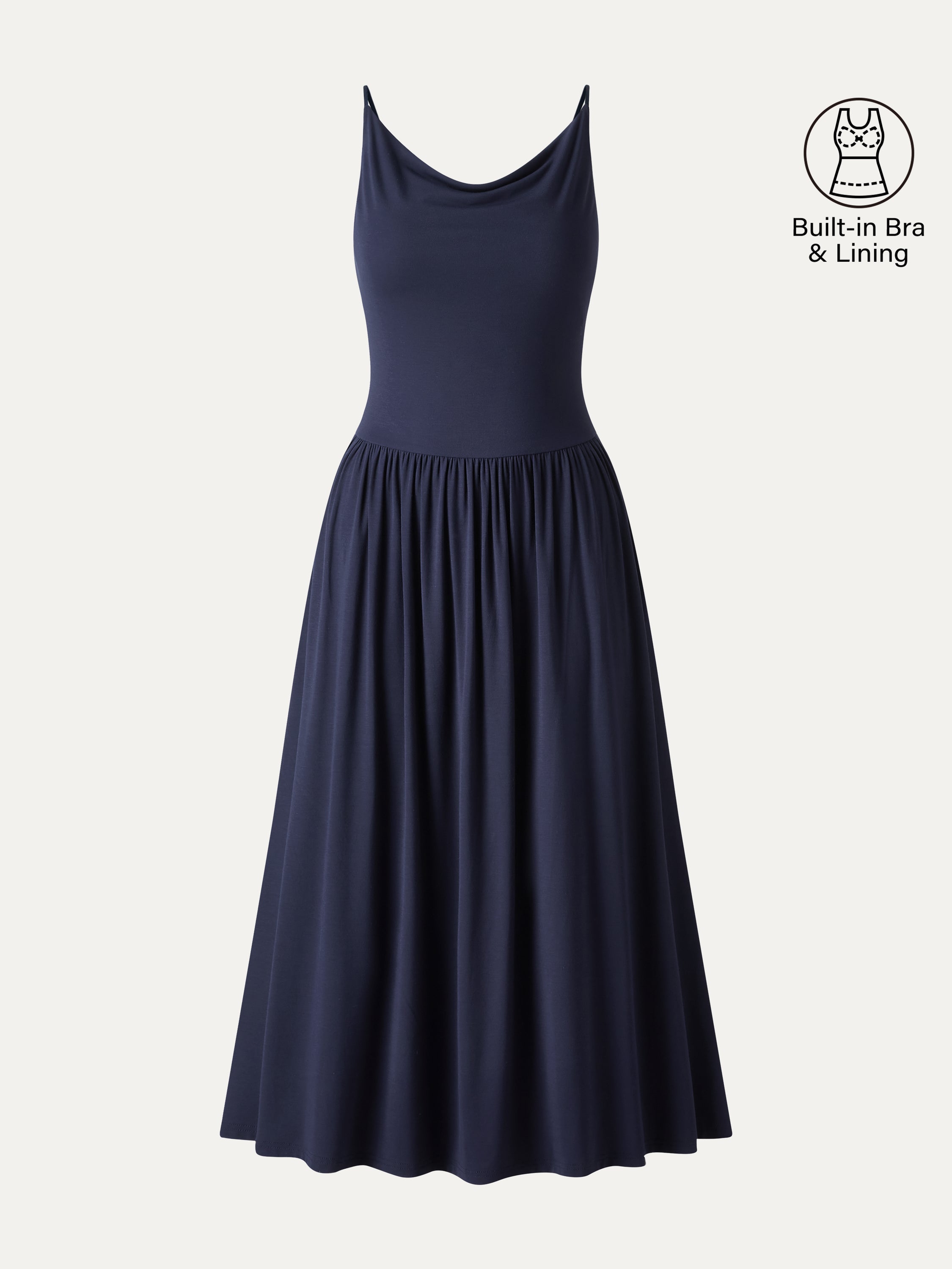 SkinKiss Cowl Neck Open-Back Midi Bra Dress