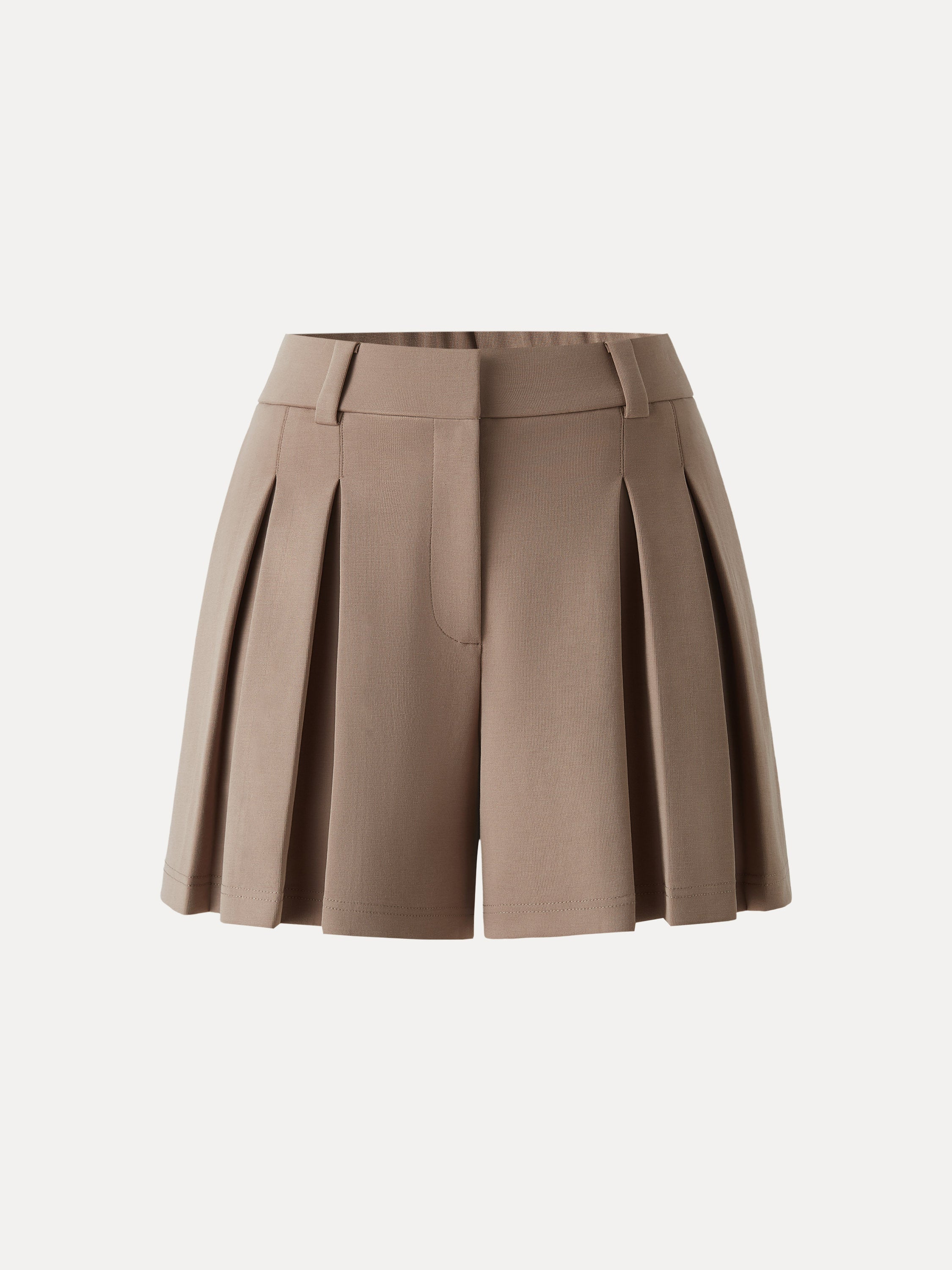 Sandwashed Modal High Rise A-Line Pleated Shorts