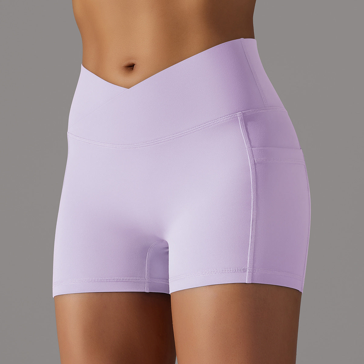 Women's Yoga Shorts with Phone Pocket - Fitness Sports Pants
