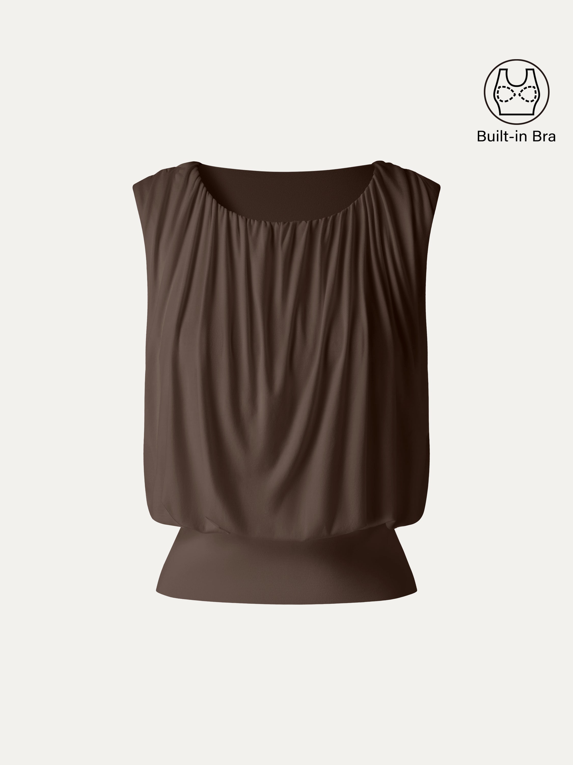 Gathered Sleeveless Bra Top