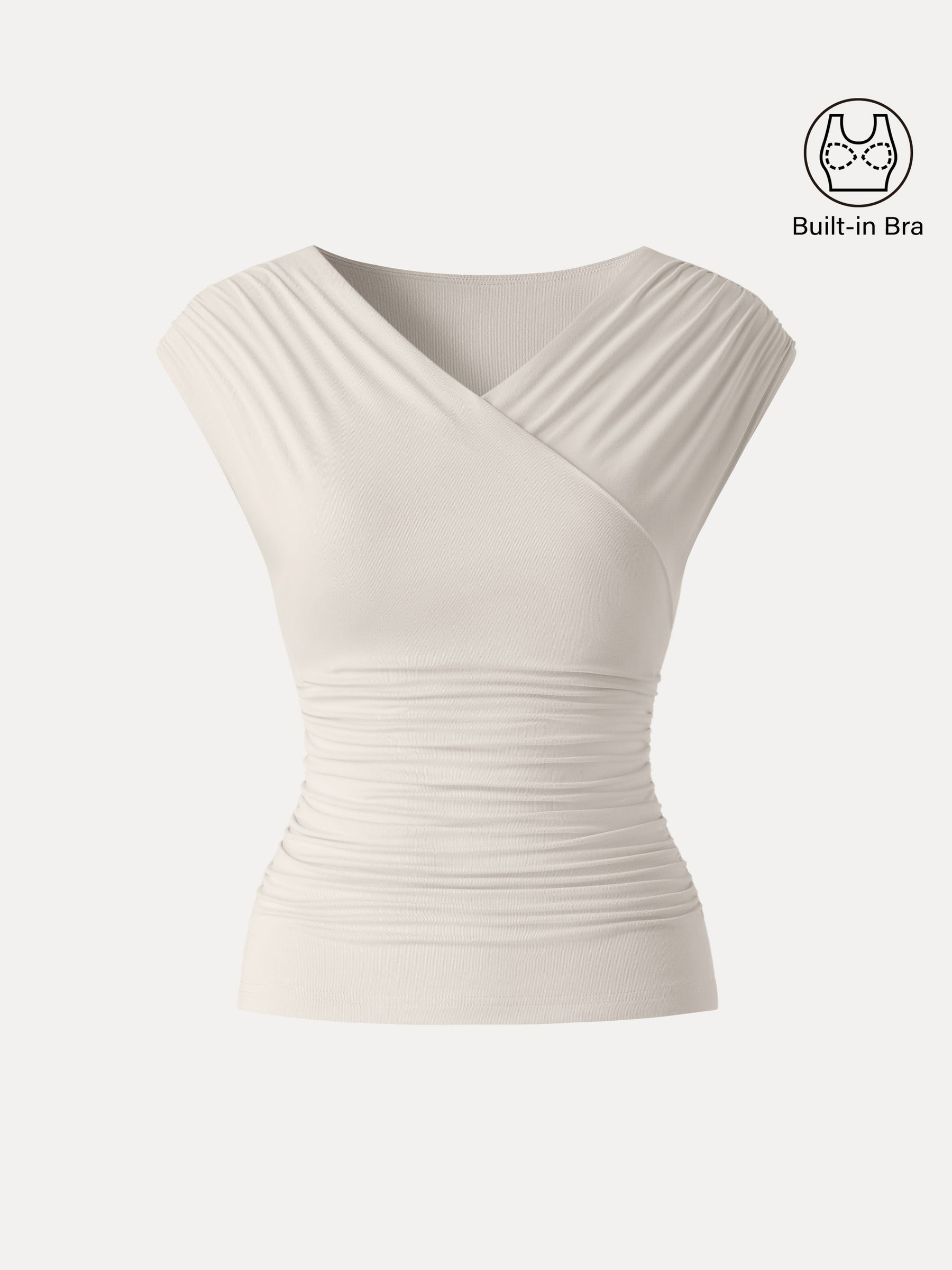 SkinKiss Surplice V-Neck Ruching Bra Top