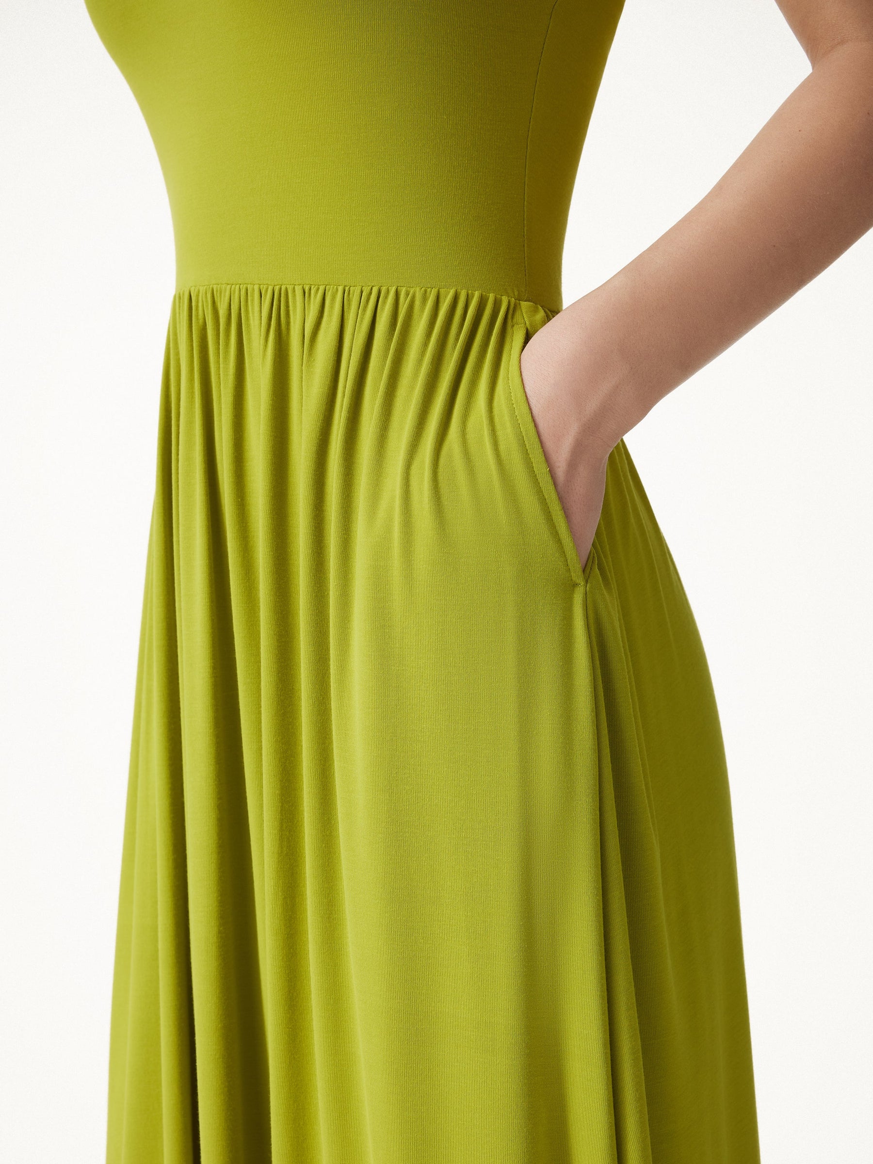 SkinKiss Halter Ruched Midi Bra Dress with Pockets