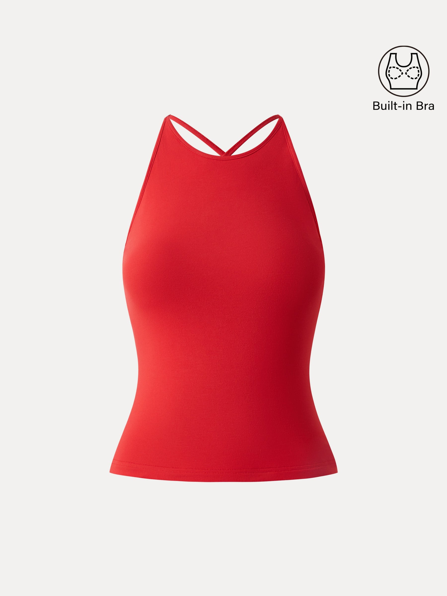 SkinKiss Round Neck Cross-Back Bandless Bra Top