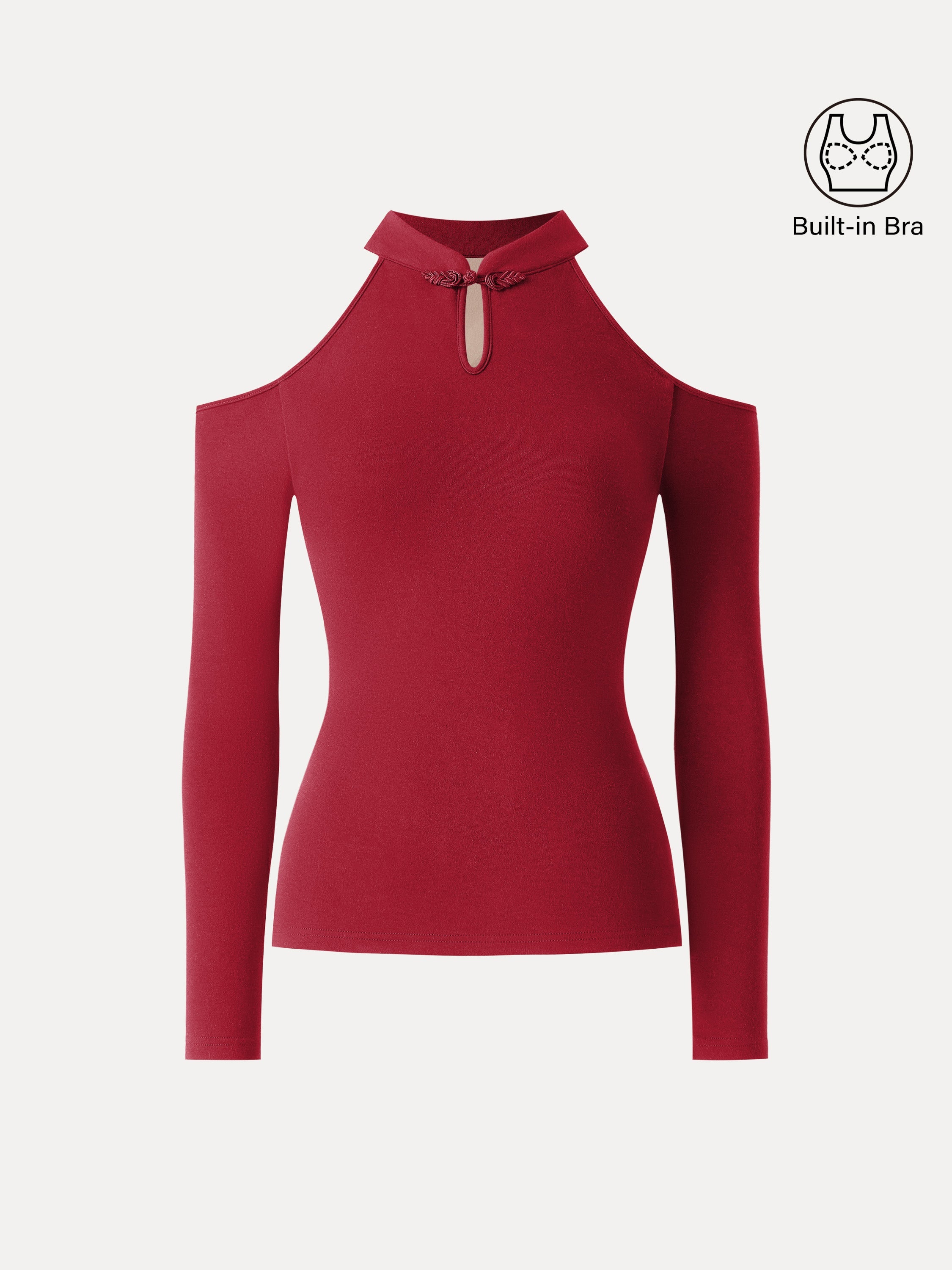 Cutout Shoulder Mandarin Collar Going-out Bra Top Limited Edition