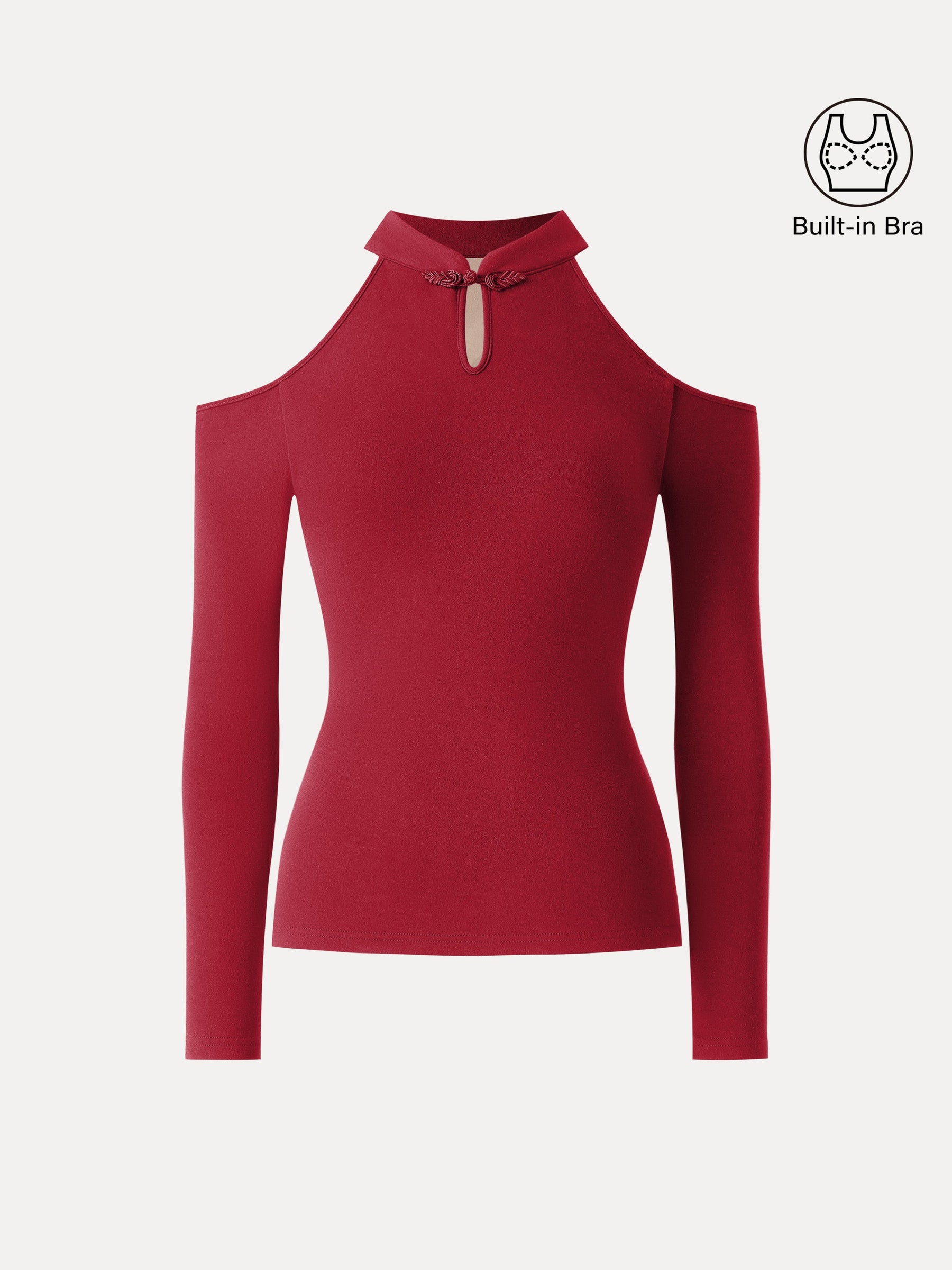 Cutout Shoulder Mandarin Collar Going-out Bra Top Limited Edition