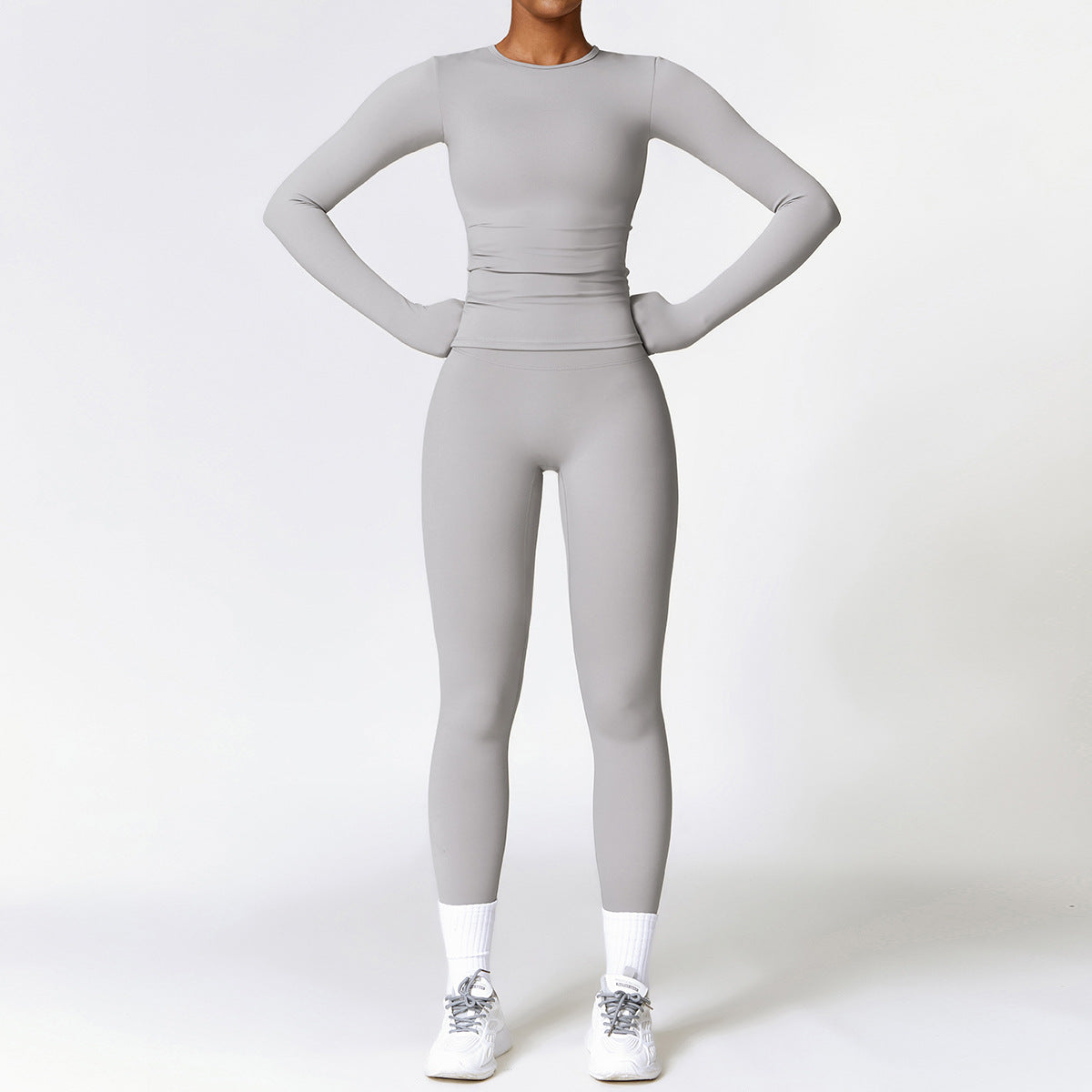 Women's Tracksuit Set - Gym Top & High Waist Leggings Yoga Outfit