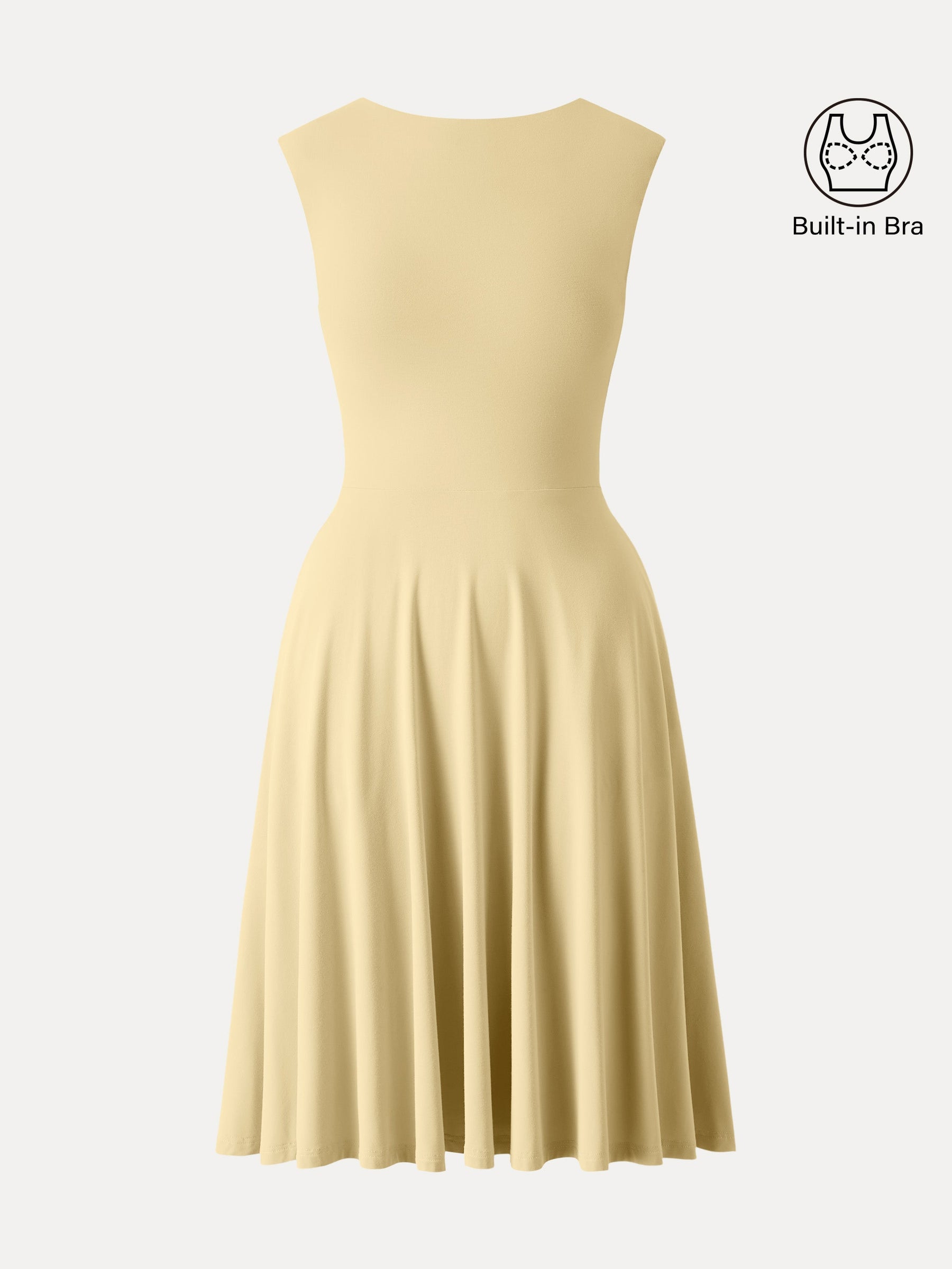 SkinKiss Boatneck Wide Shoulder Bra Dress with Pockets