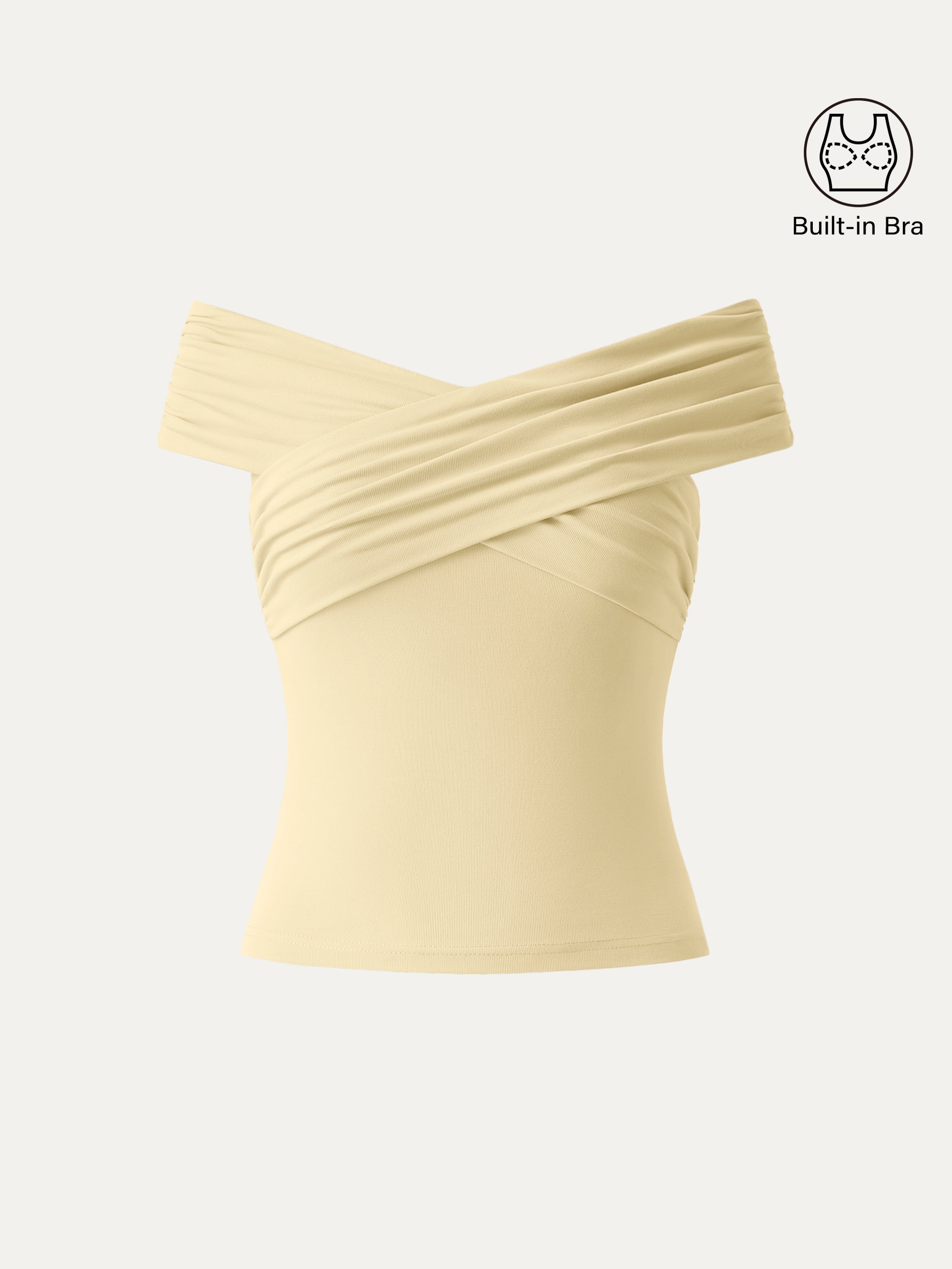 Criss Cross Off Shoulder New Airy Bra Top