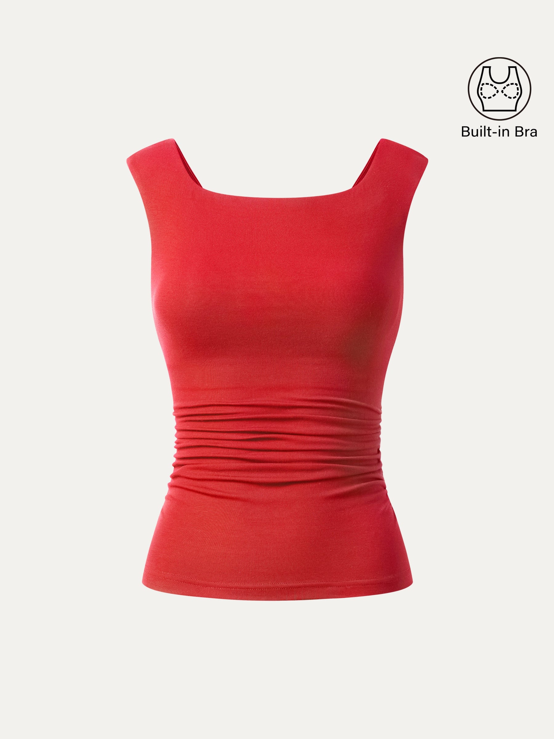 Boatneck Low Back Gathered Bra Top