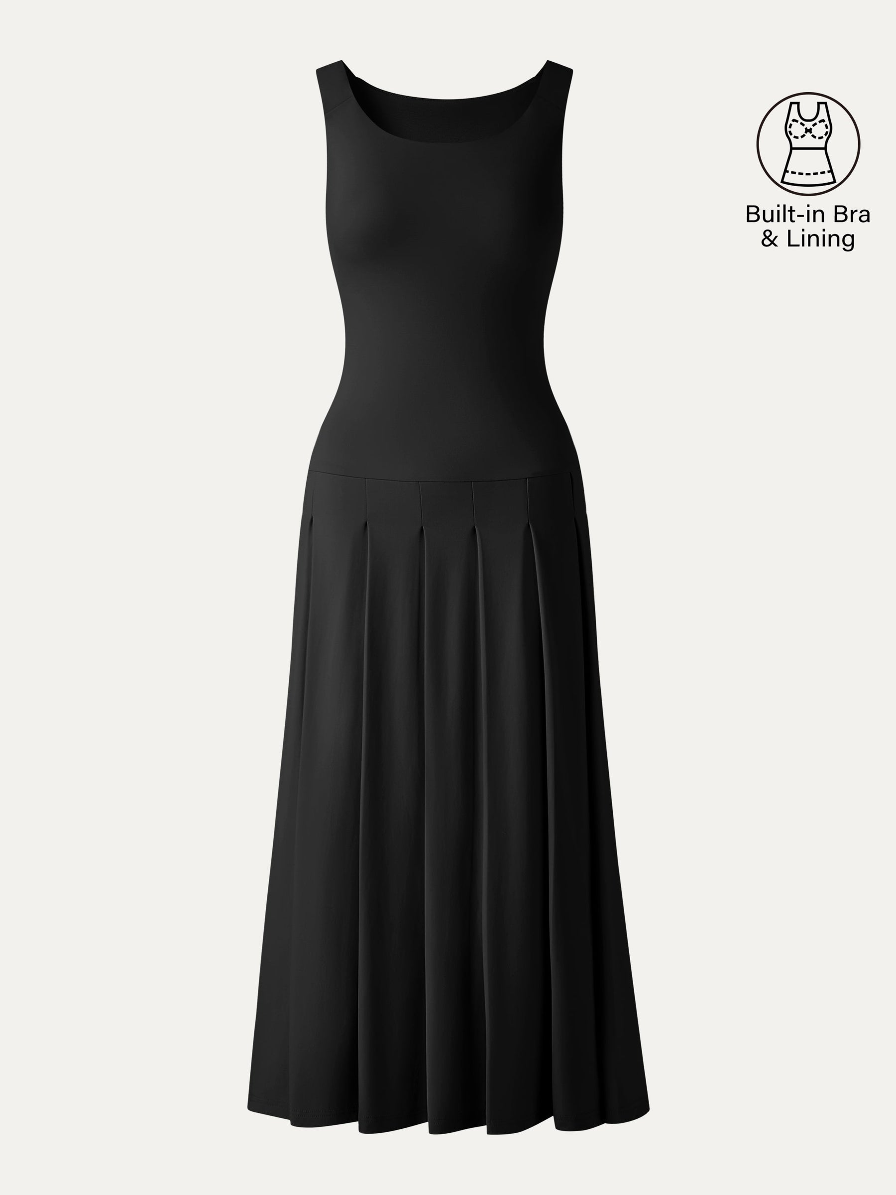 CoolTouch Multi-Wear Pleated Midi Bra Dress