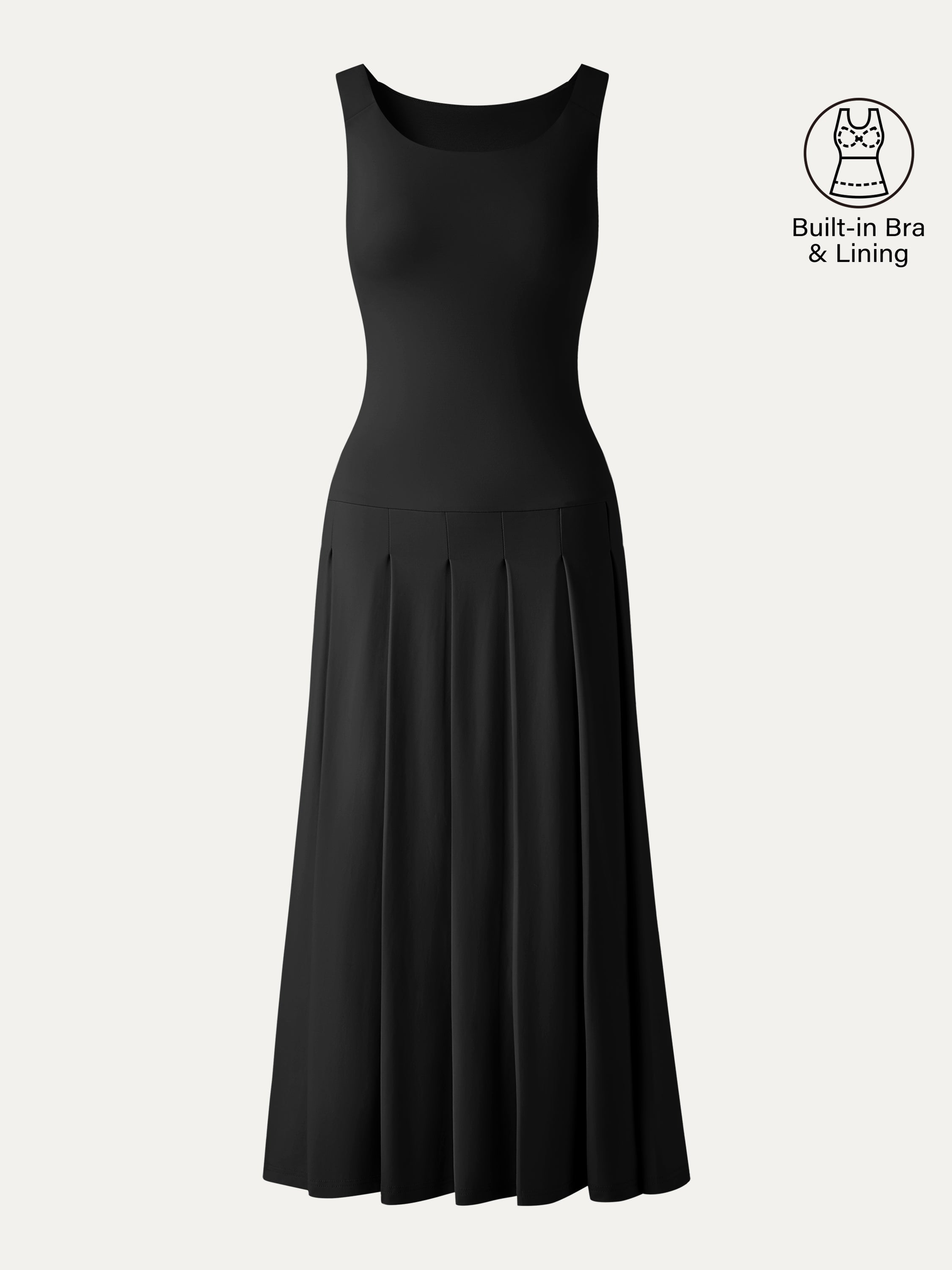 CoolTouch Multi-Wear Pleated Midi Bra Dress