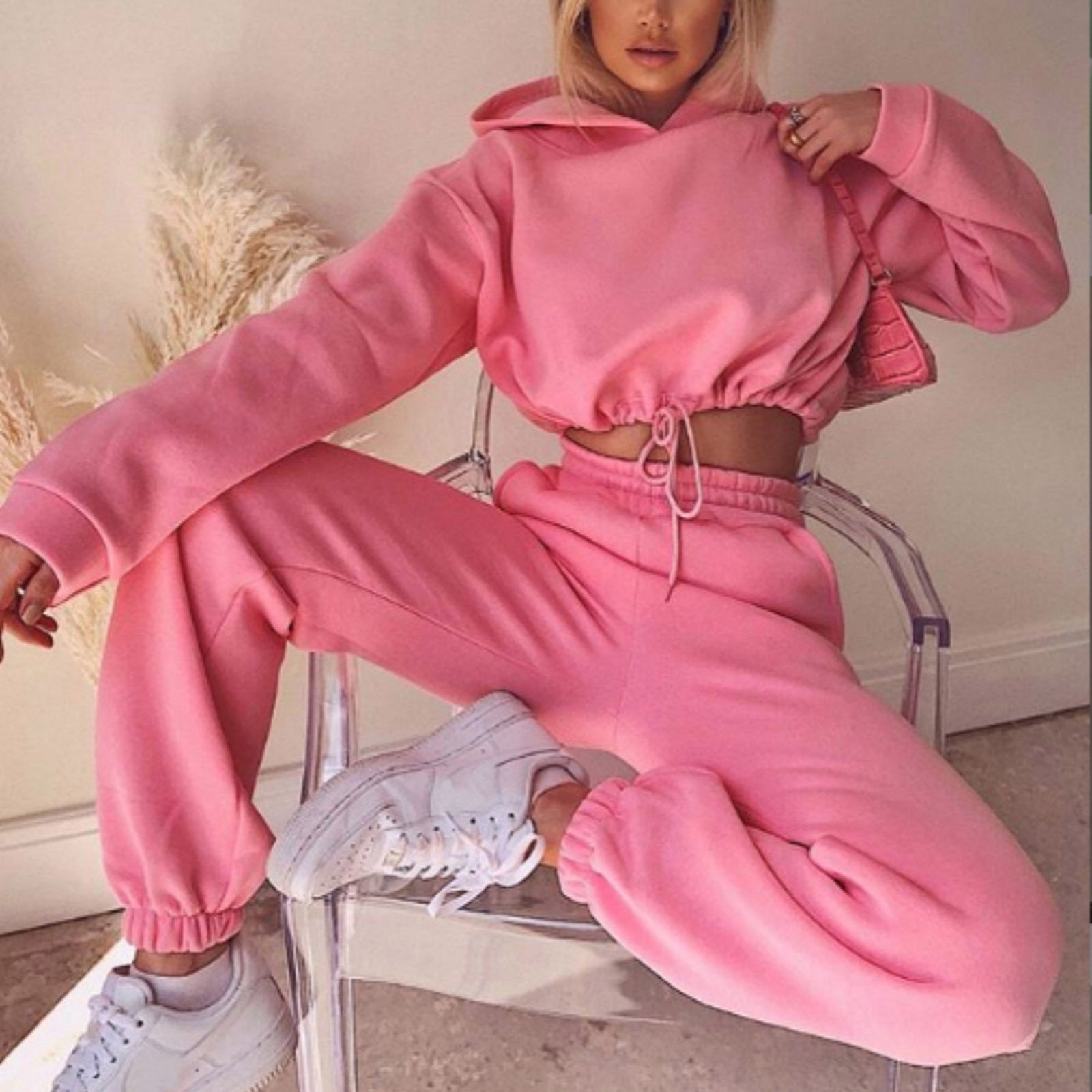 Women's 2 Piece Tracksuit Set - Long Sleeve Hoodie & Trousers