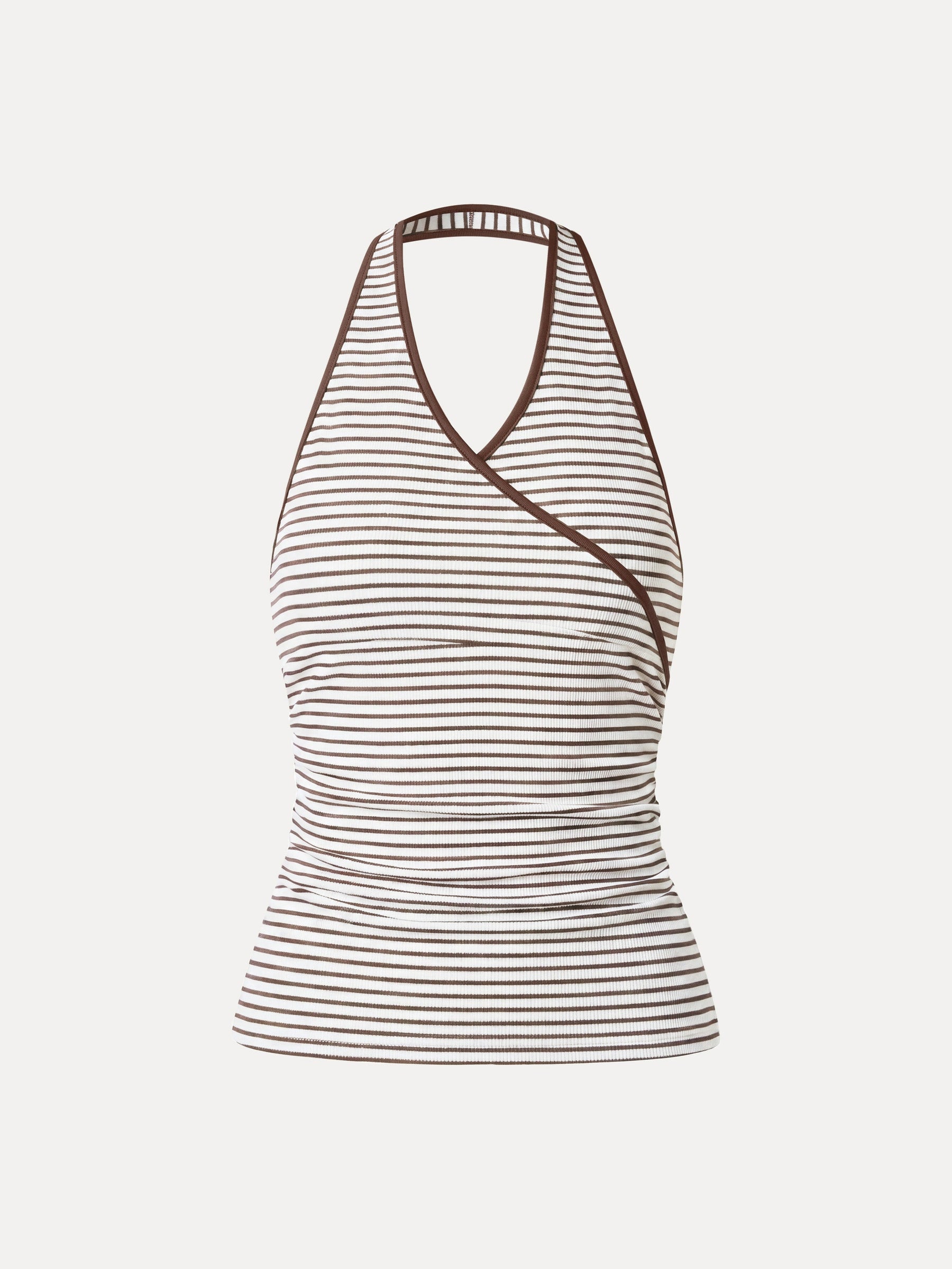 Striped Halter Neck Tank Top