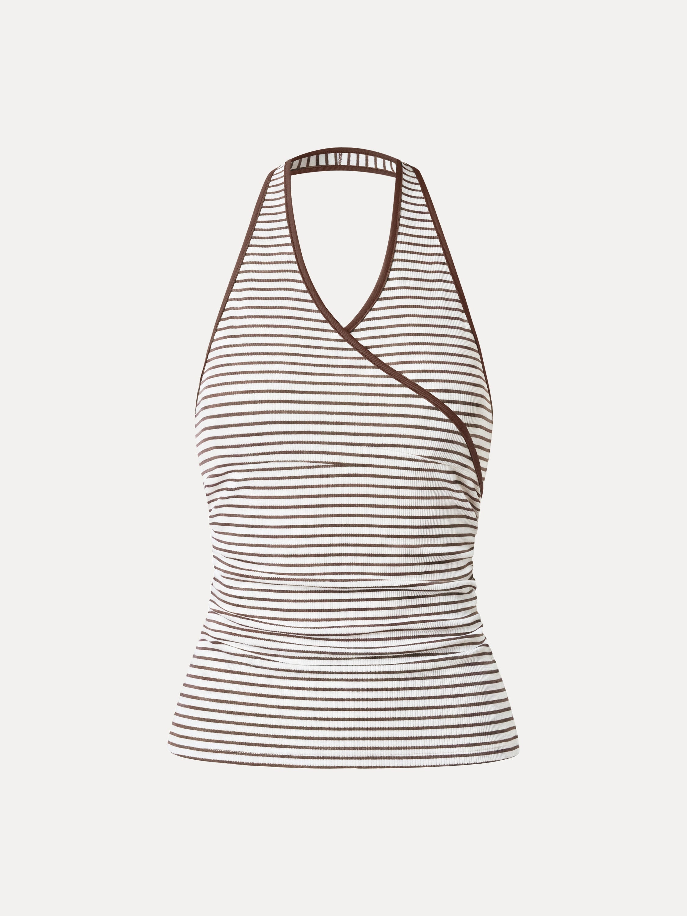 Striped Halter Neck Tank Top