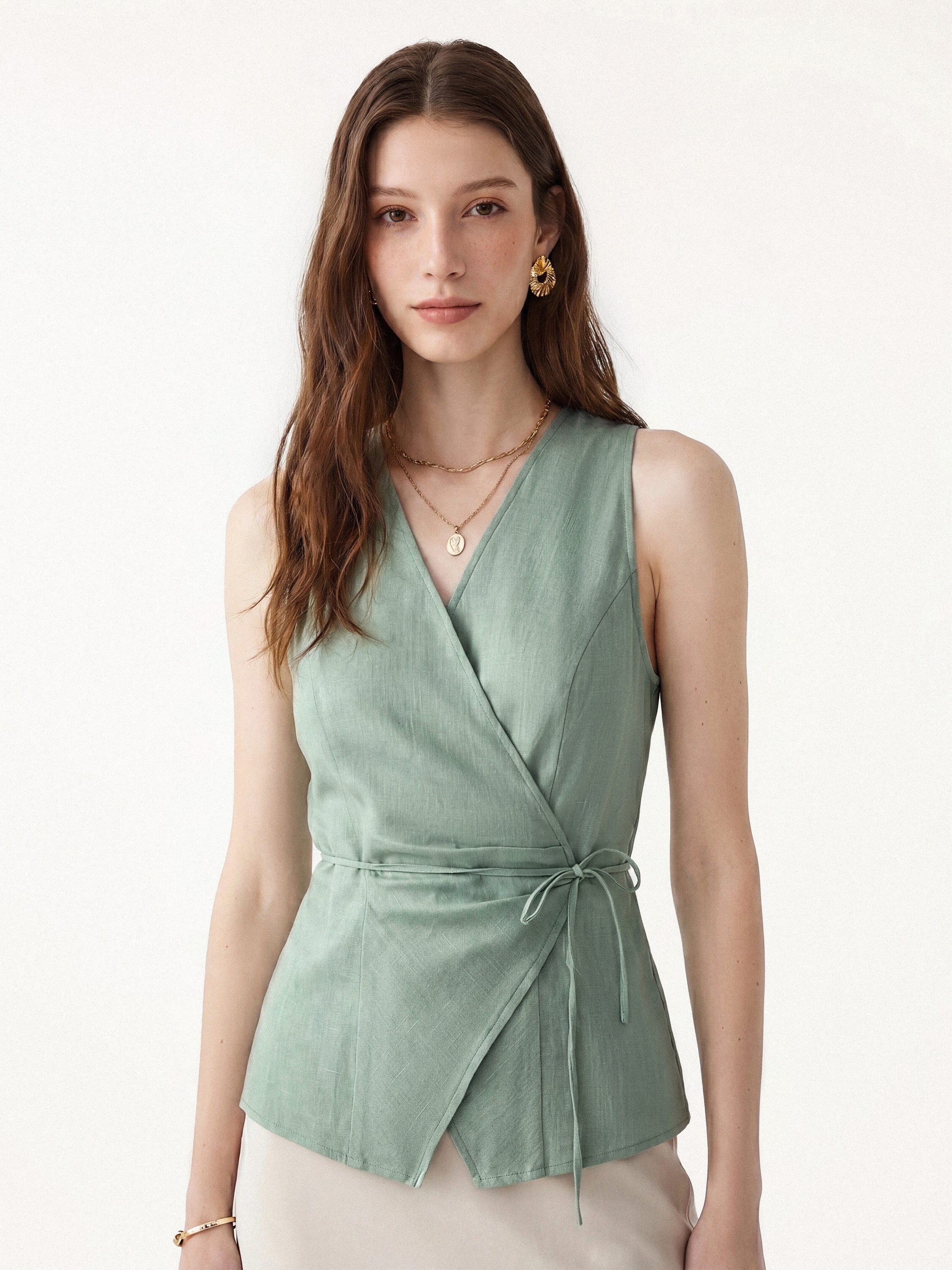 Wrap Top with Self-Tie