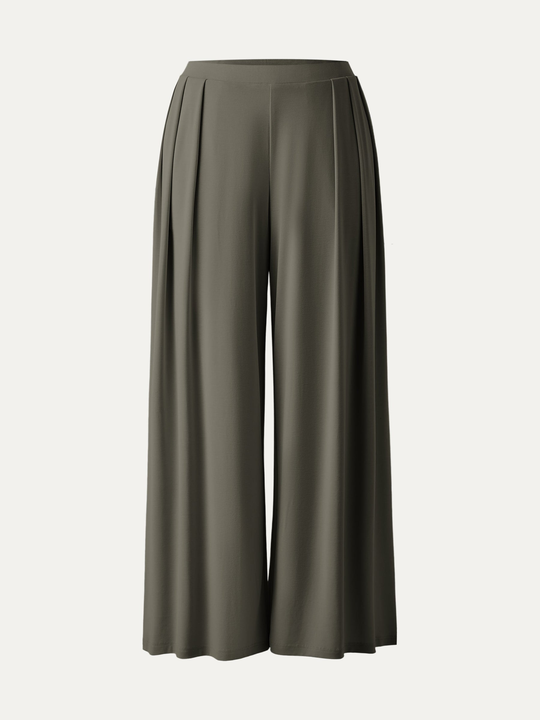 Sandwashed Mid Rise Pleated Wide Leg Palazzo Pant with Pockets