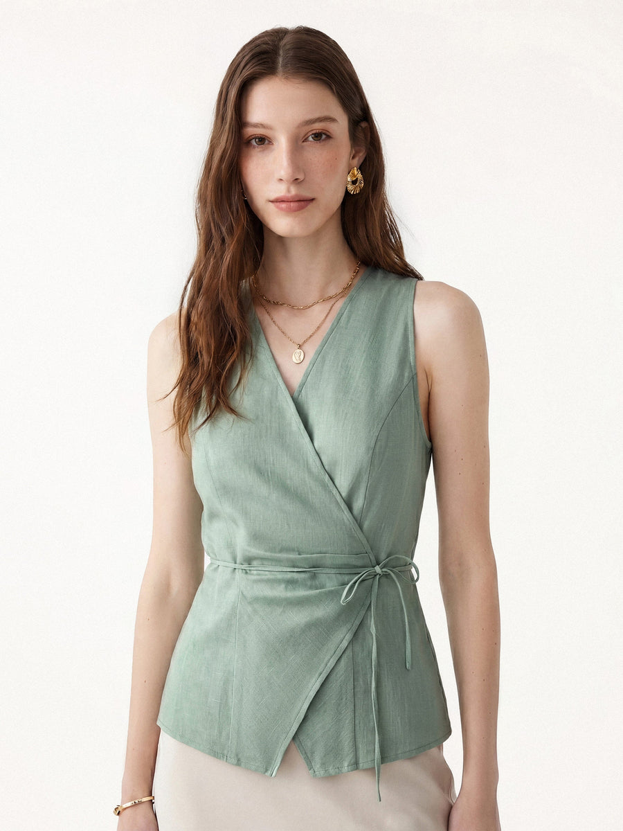 Wrap Top with Self-Tie