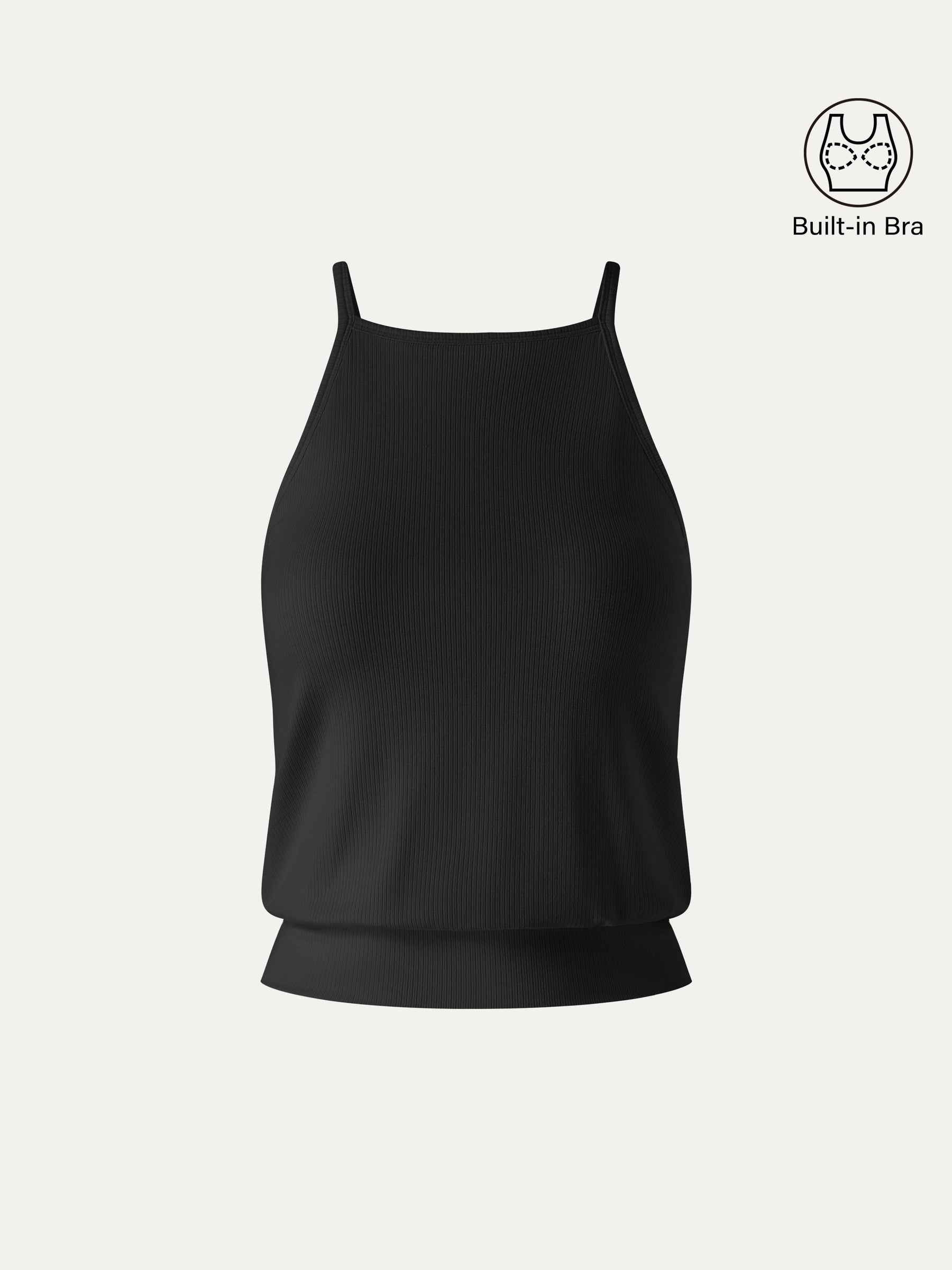 CoolTouch High Square Neck Banded Hem Bra Top