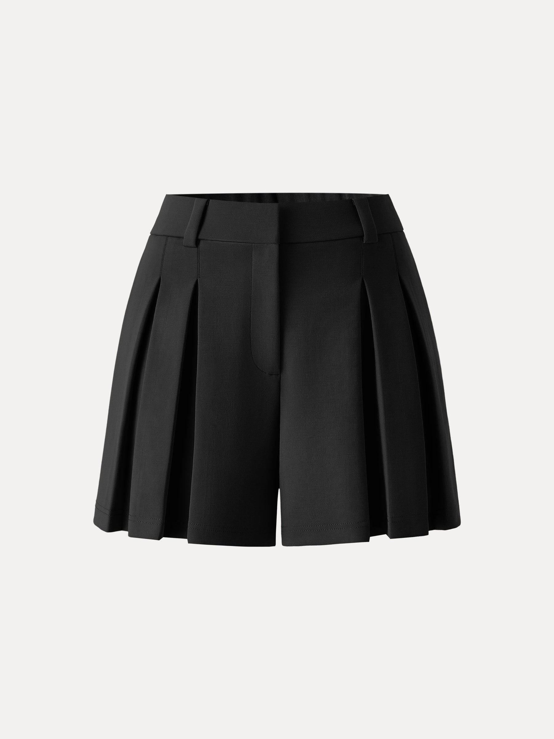 Sandwashed Modal High Rise A-Line Pleated Shorts