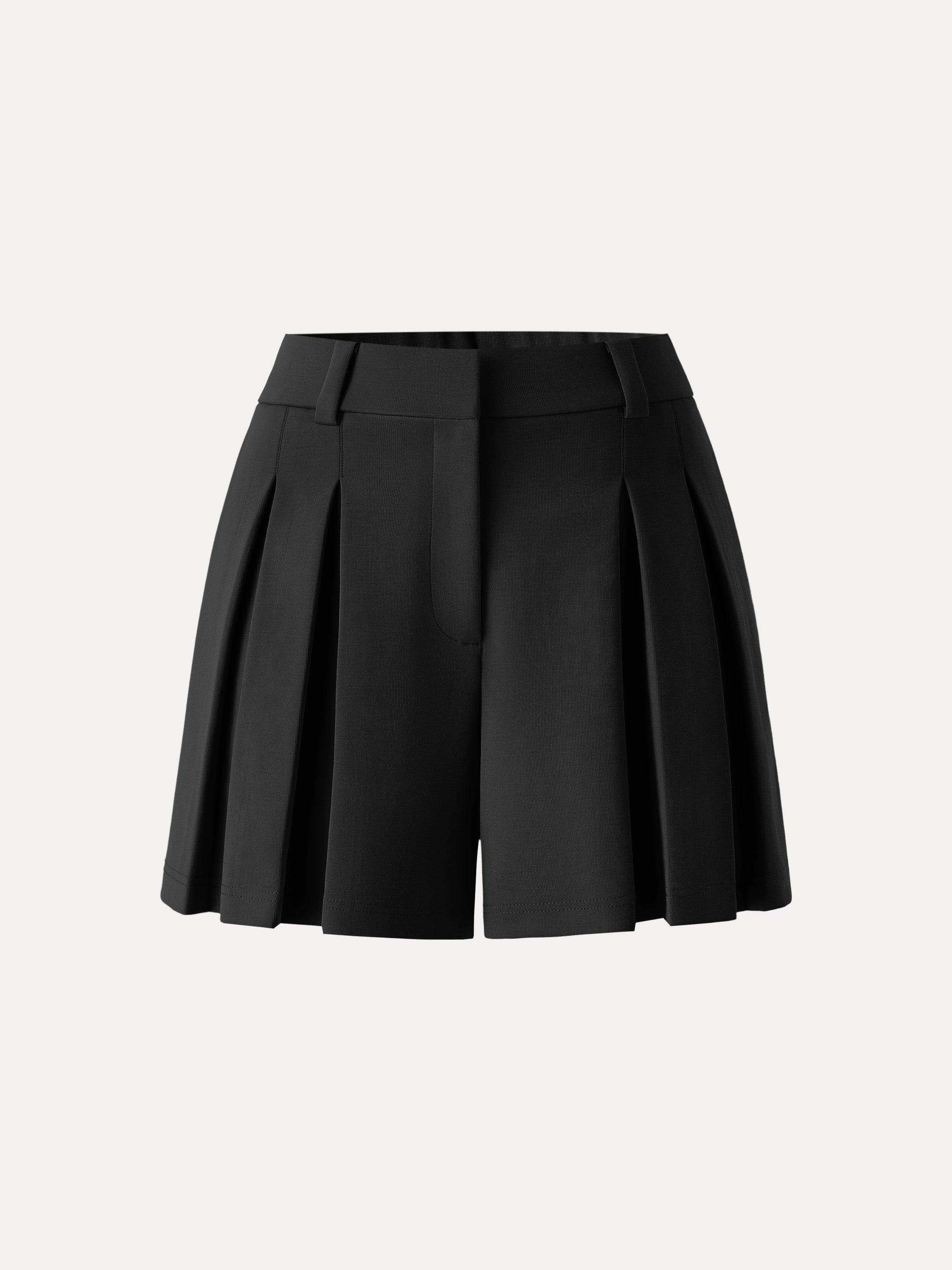 Sandwashed Modal High Rise A-Line Pleated Shorts