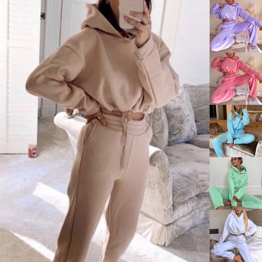 Women's 2 Piece Tracksuit Set - Long Sleeve Hoodie & Trousers