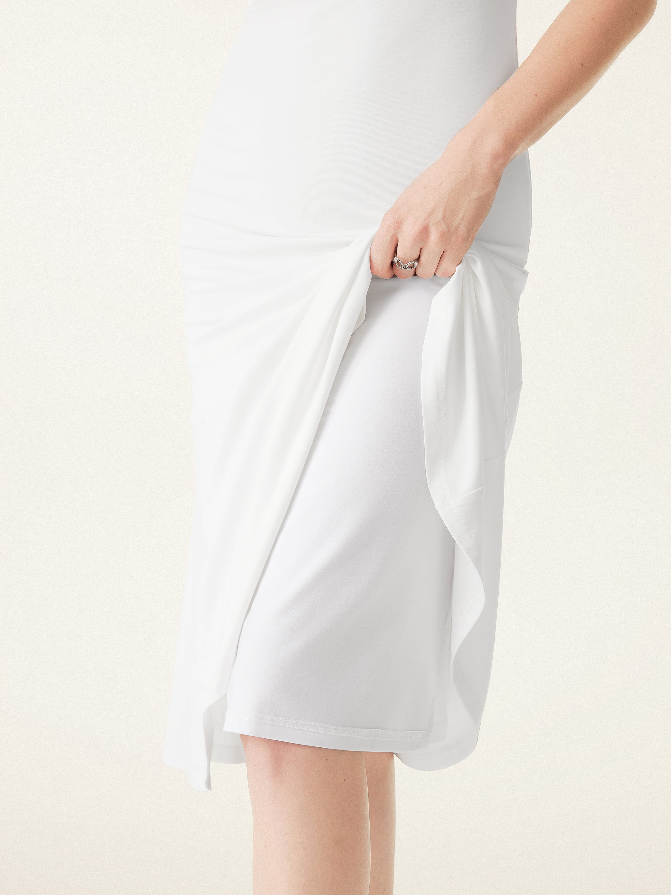 Scoop Neck Midi Low Back Bra Dress