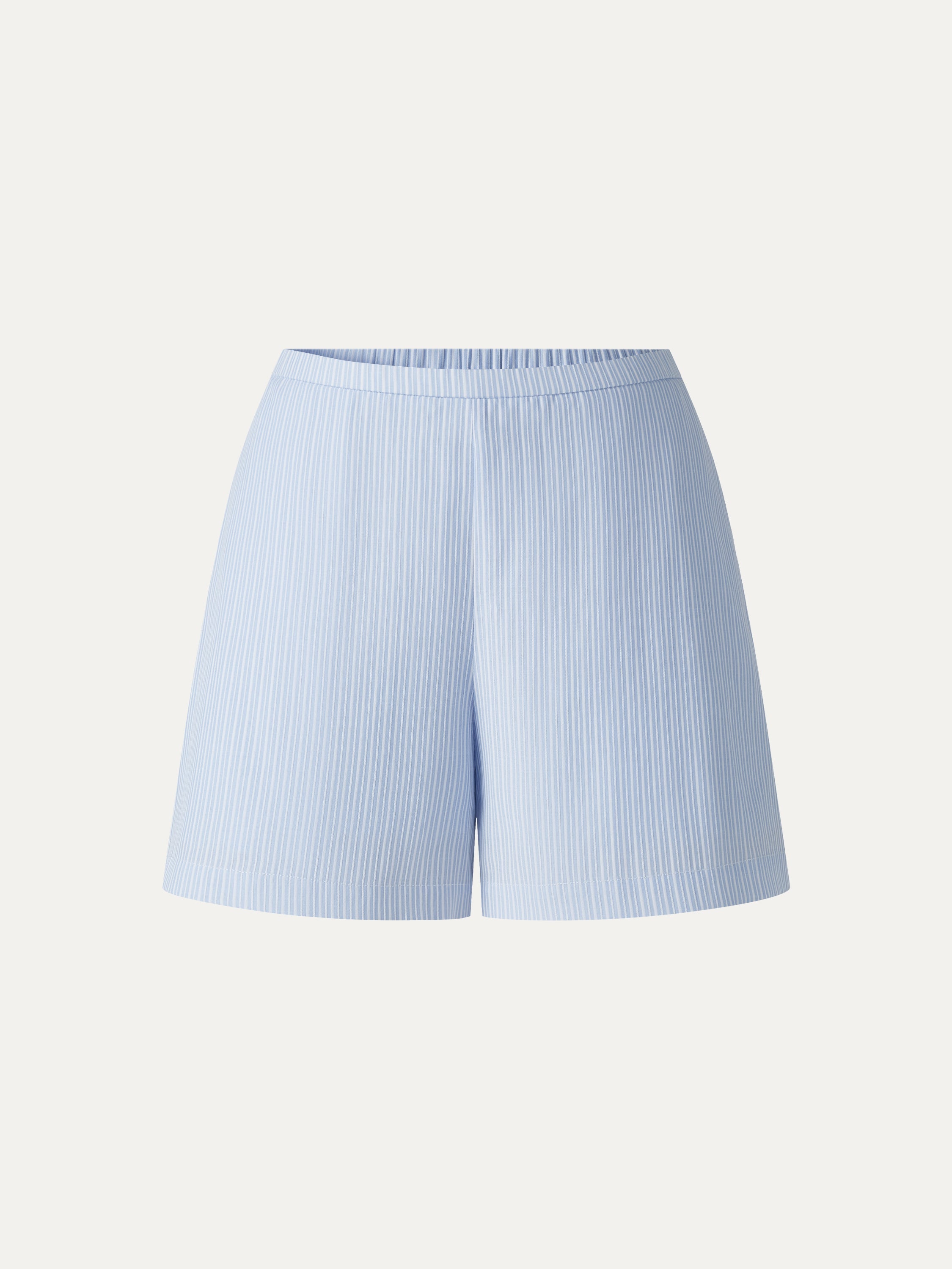 Striped Poplin High-Rise A-Line Shorts with Pockets