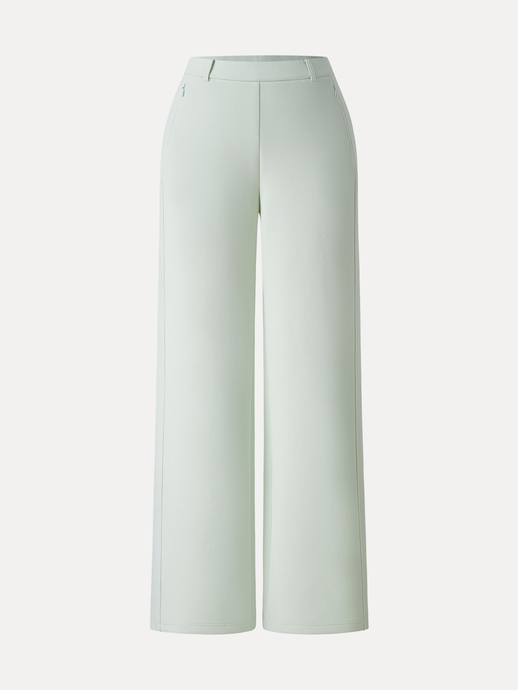 Stretch Cotton Blend Slimming High Rise Wide Leg Pant