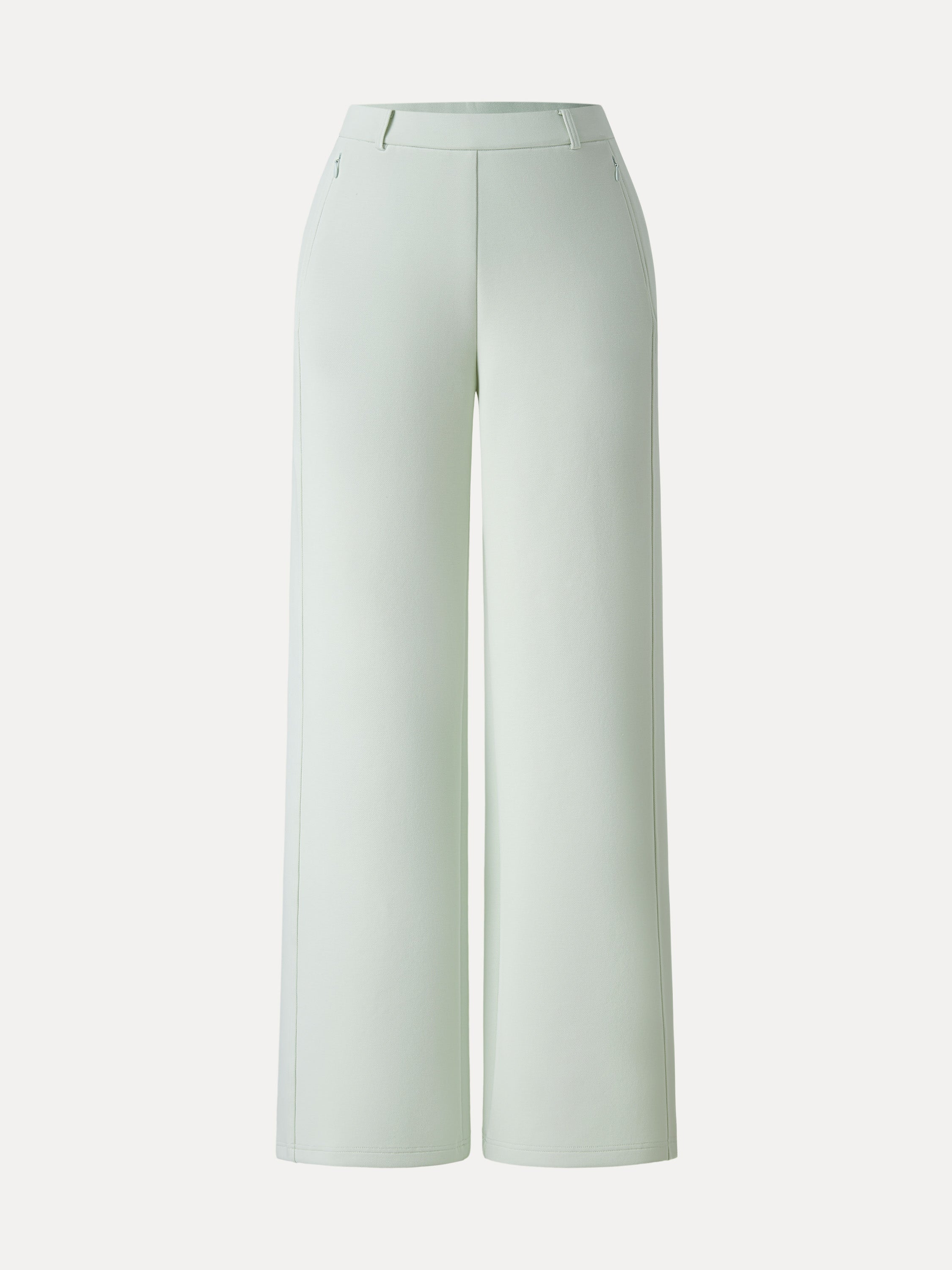 Stretch Cotton Blend Slimming High Rise Wide Leg Pant