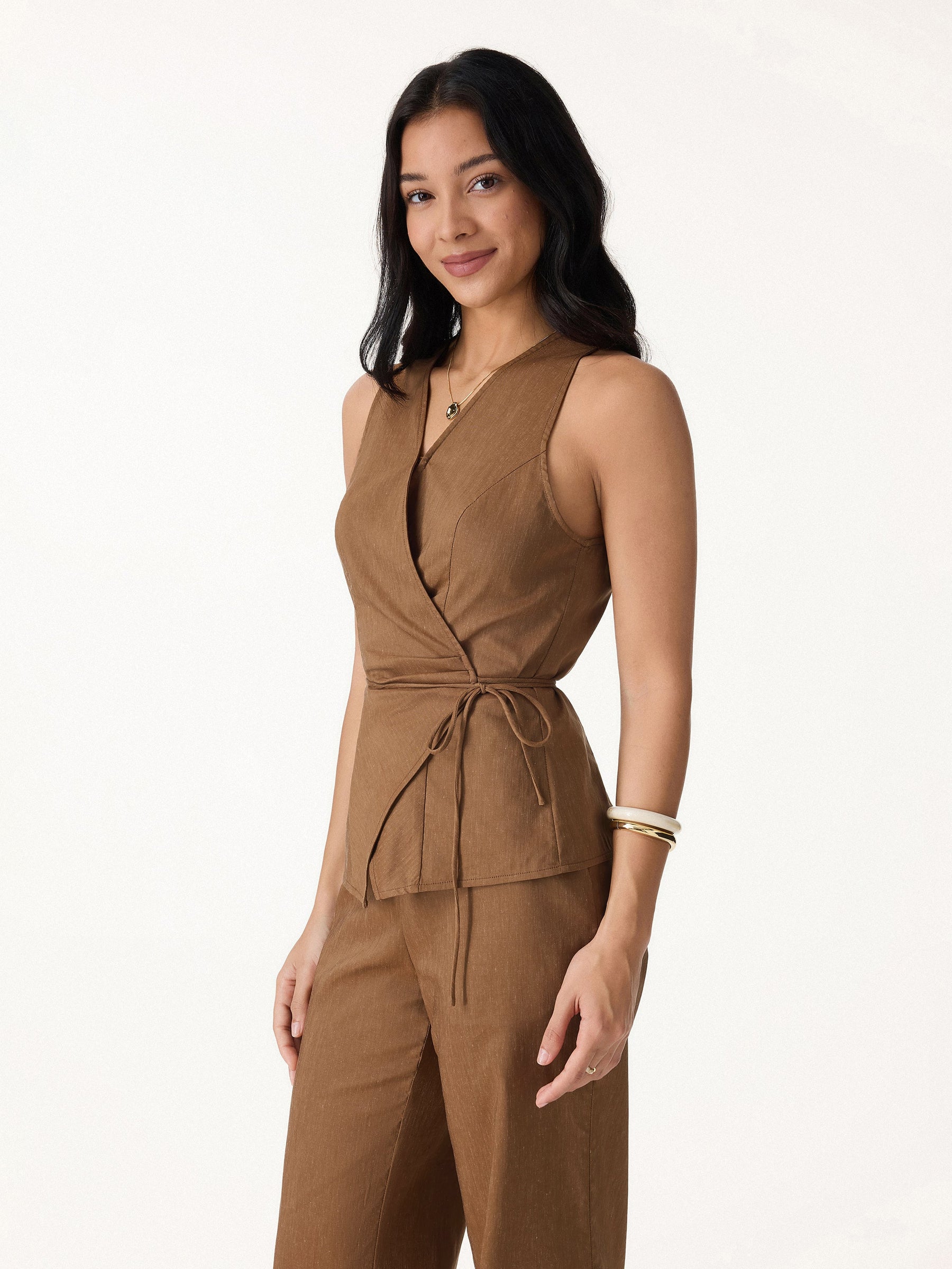 Wrap Top with Self-Tie