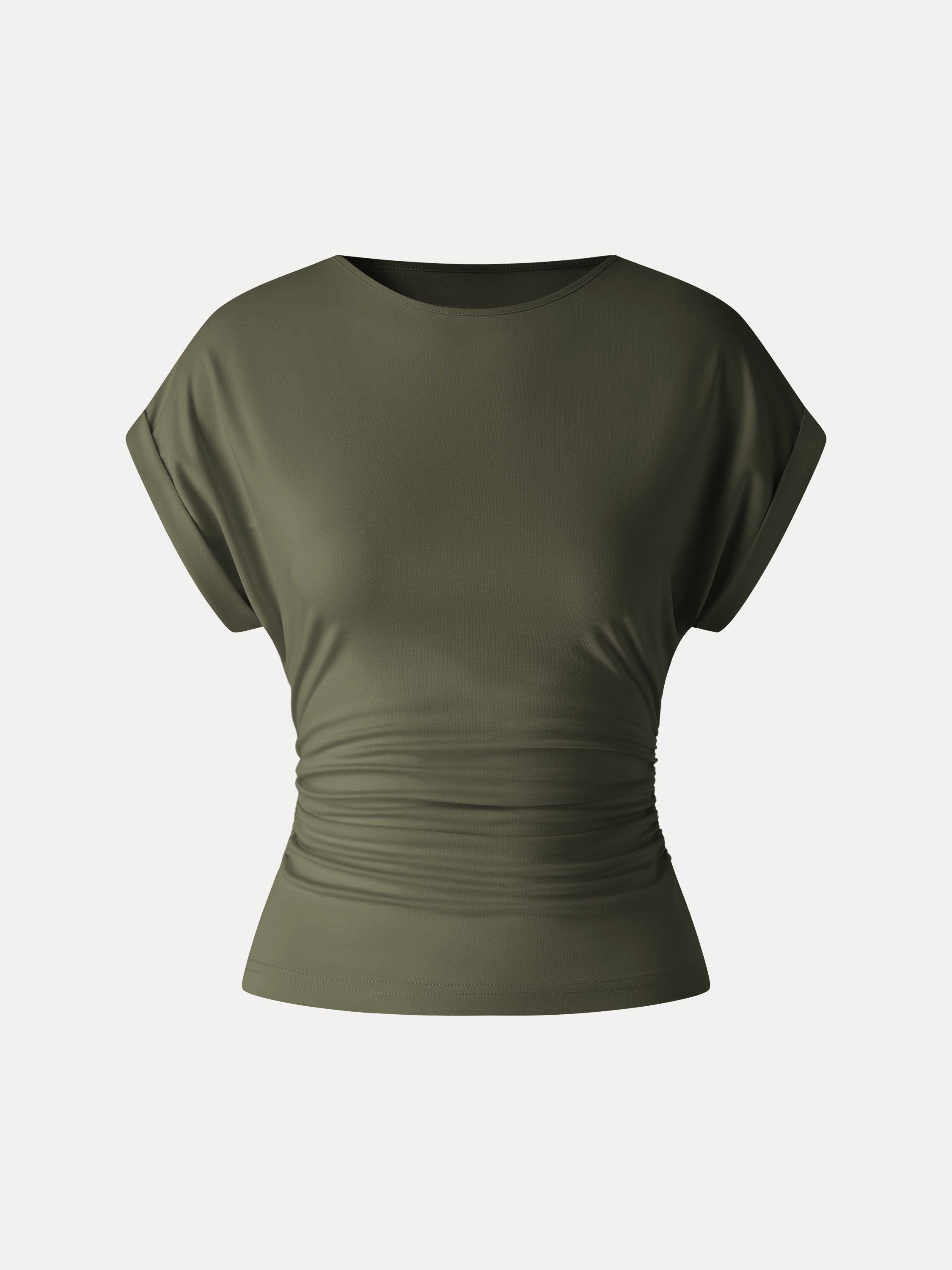 CoolTouch Round Neck Ruched Tee