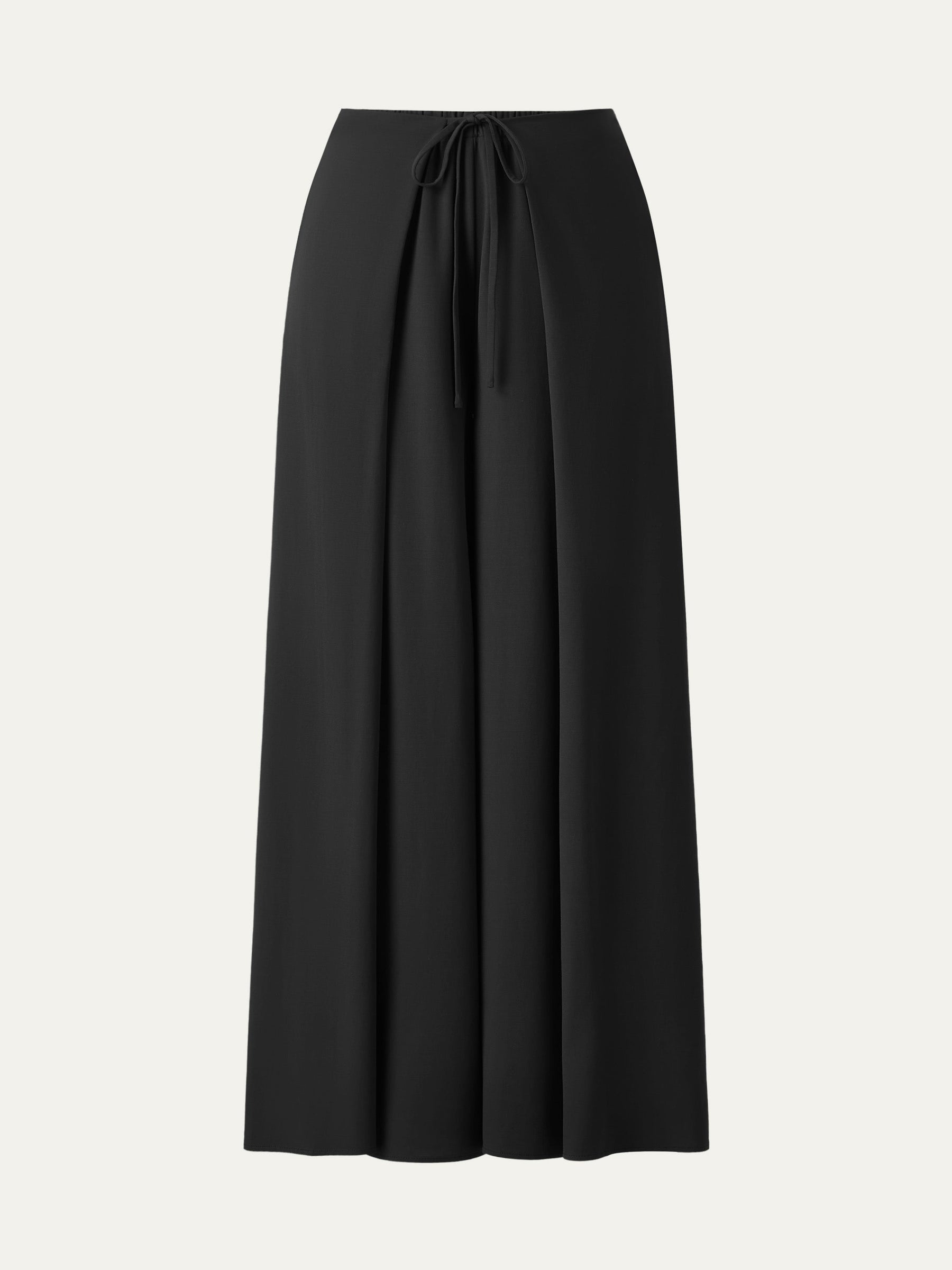 Bamboo Ponte Wrap-tie Palazzo Pant with Pockets