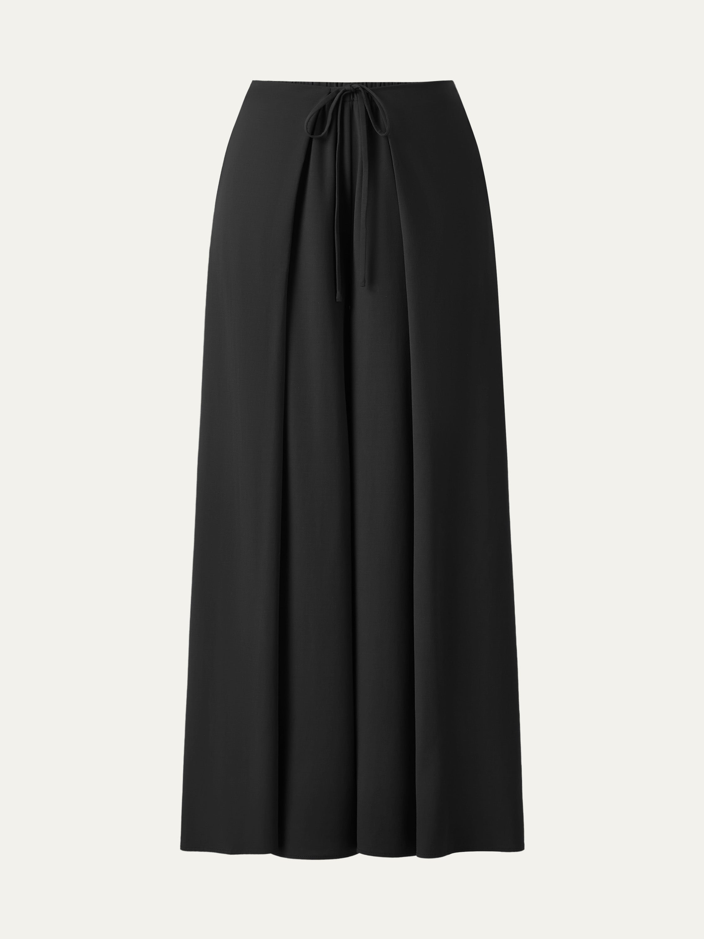 Bamboo Ponte Wrap-tie Palazzo Pant with Pockets