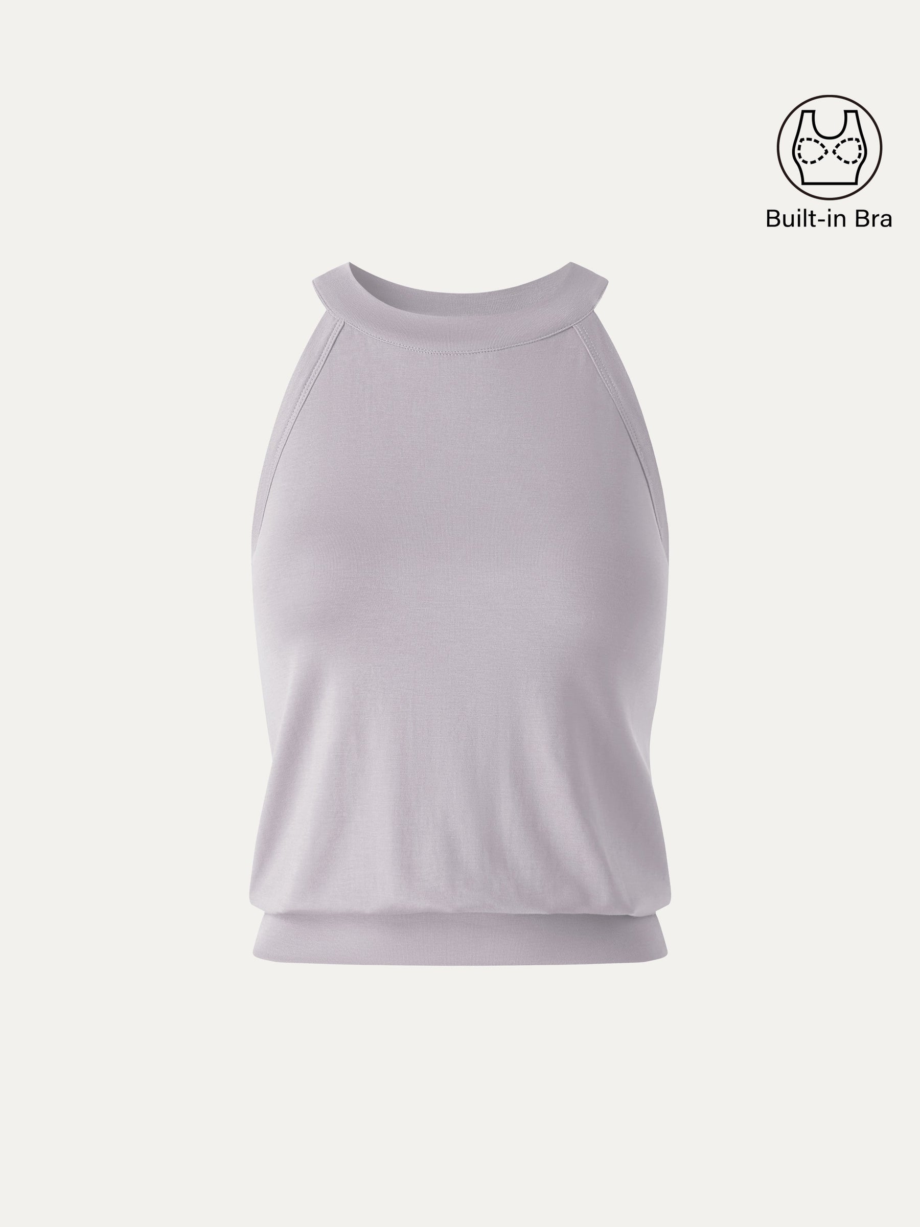 Halter Neck Banded Hem Bra Tank