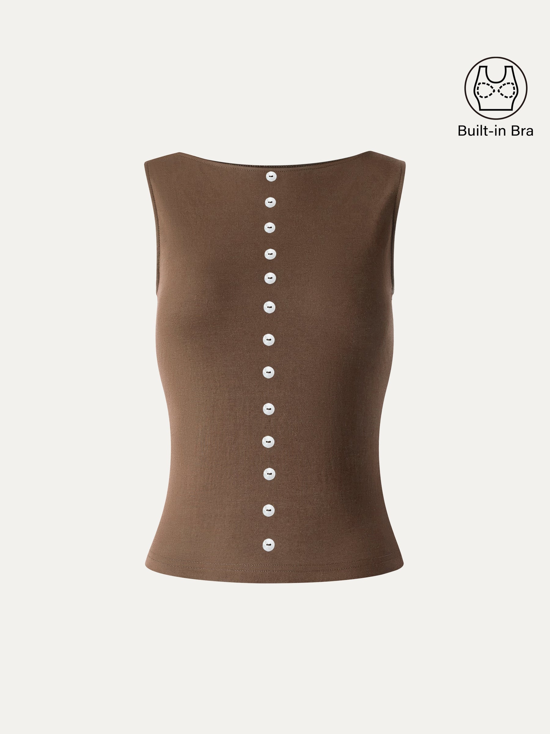Cotton-Linen Boatneck Cropped Bra Top