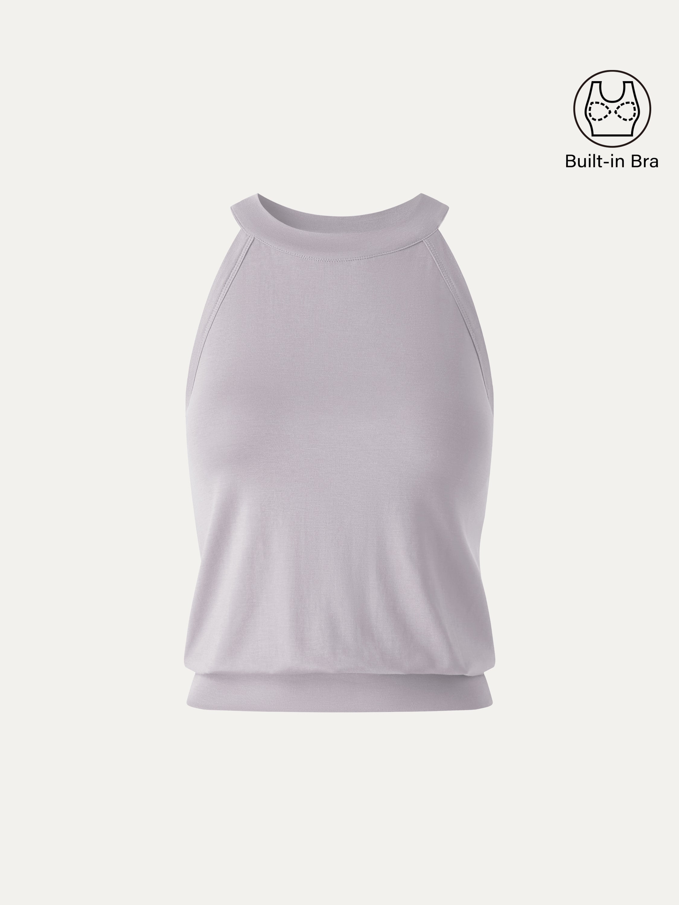 Halter Neck Banded Hem Bra Tank