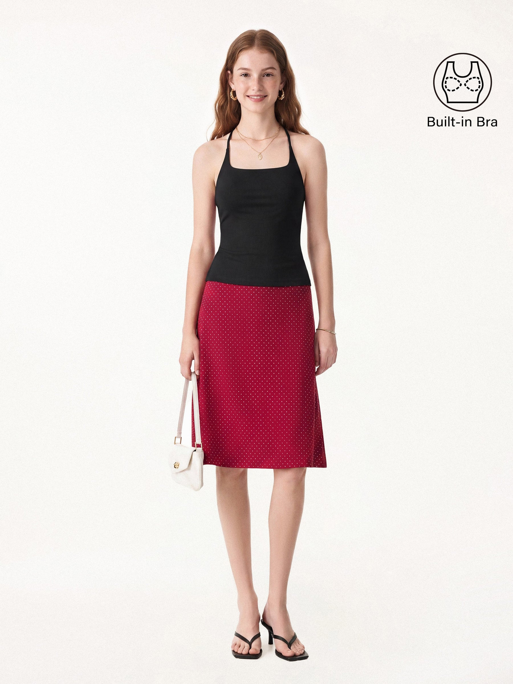 Square Neck Spaghetti Bra Tank