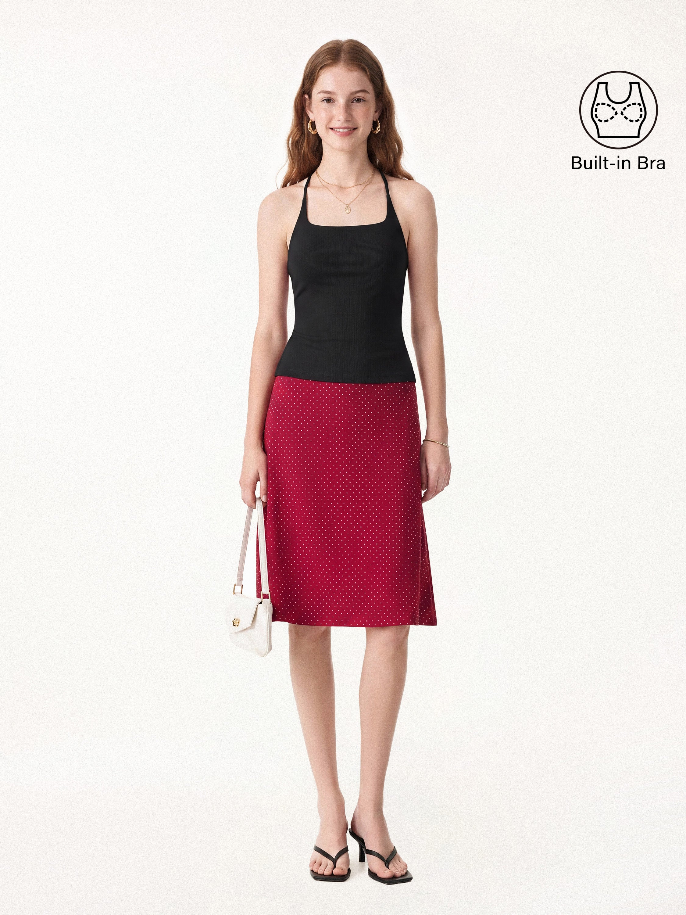 Square Neck Spaghetti Bra Tank