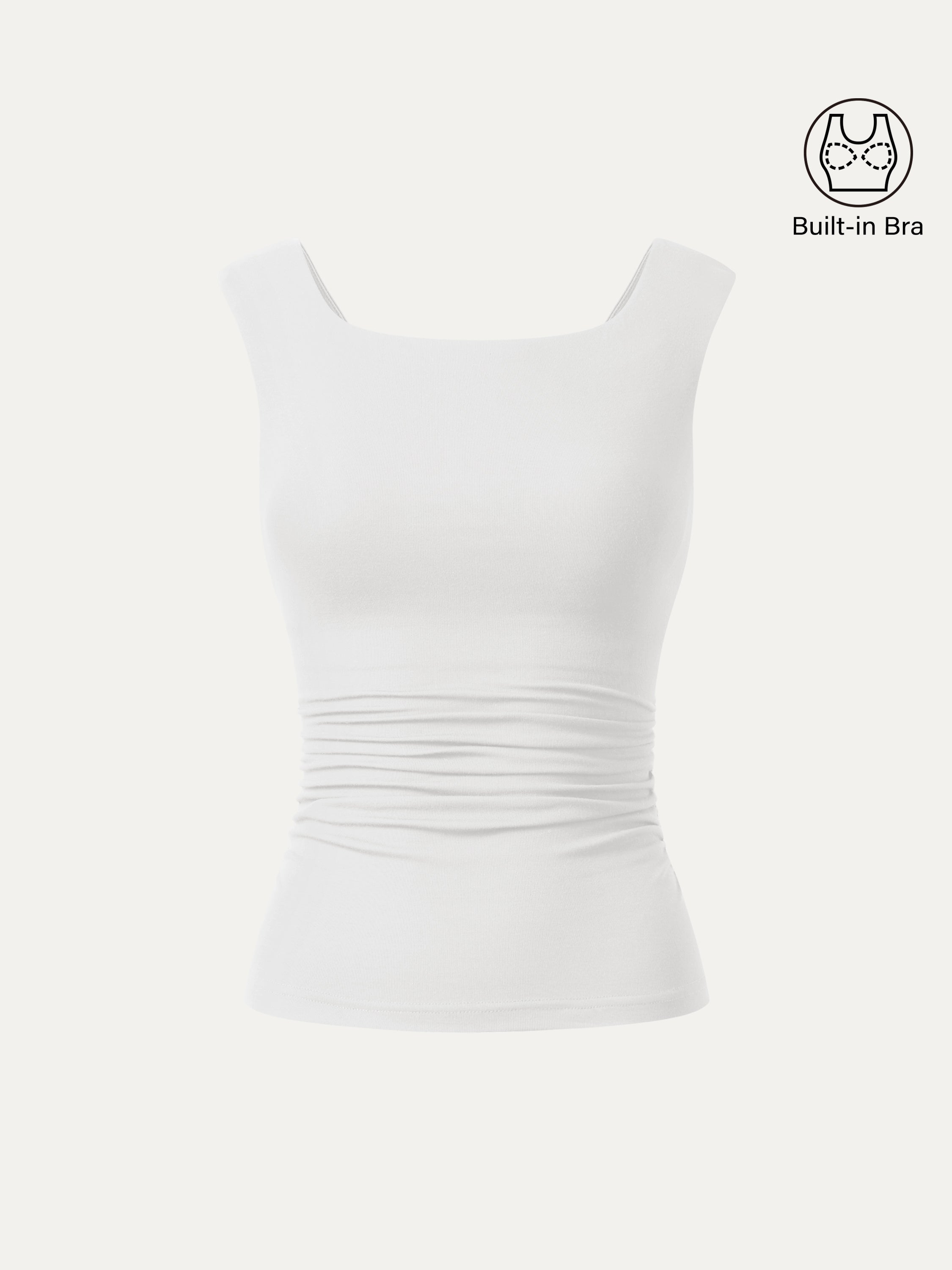 Boatneck Low Back Gathered Bra Top